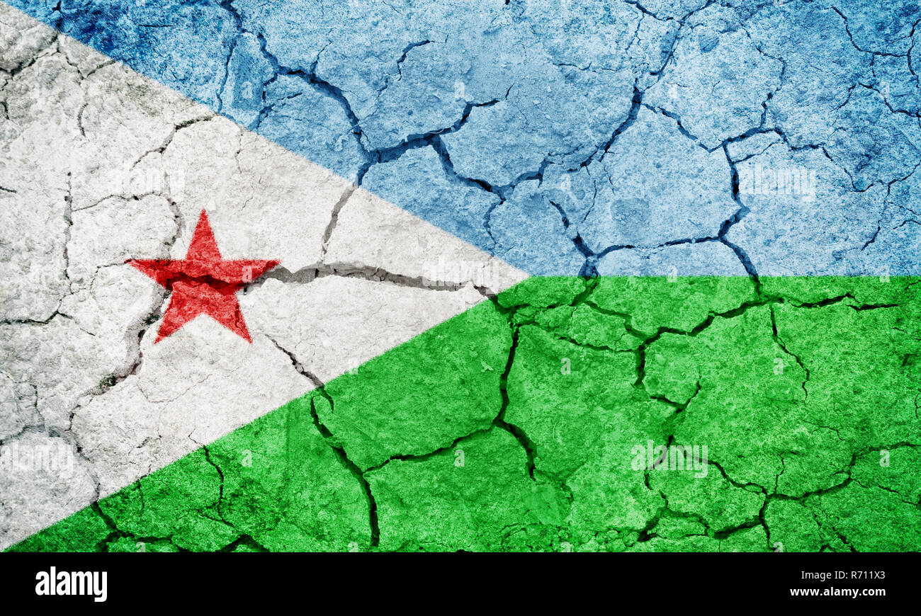 République de Djibouti d'un drapeau Banque D'Images
