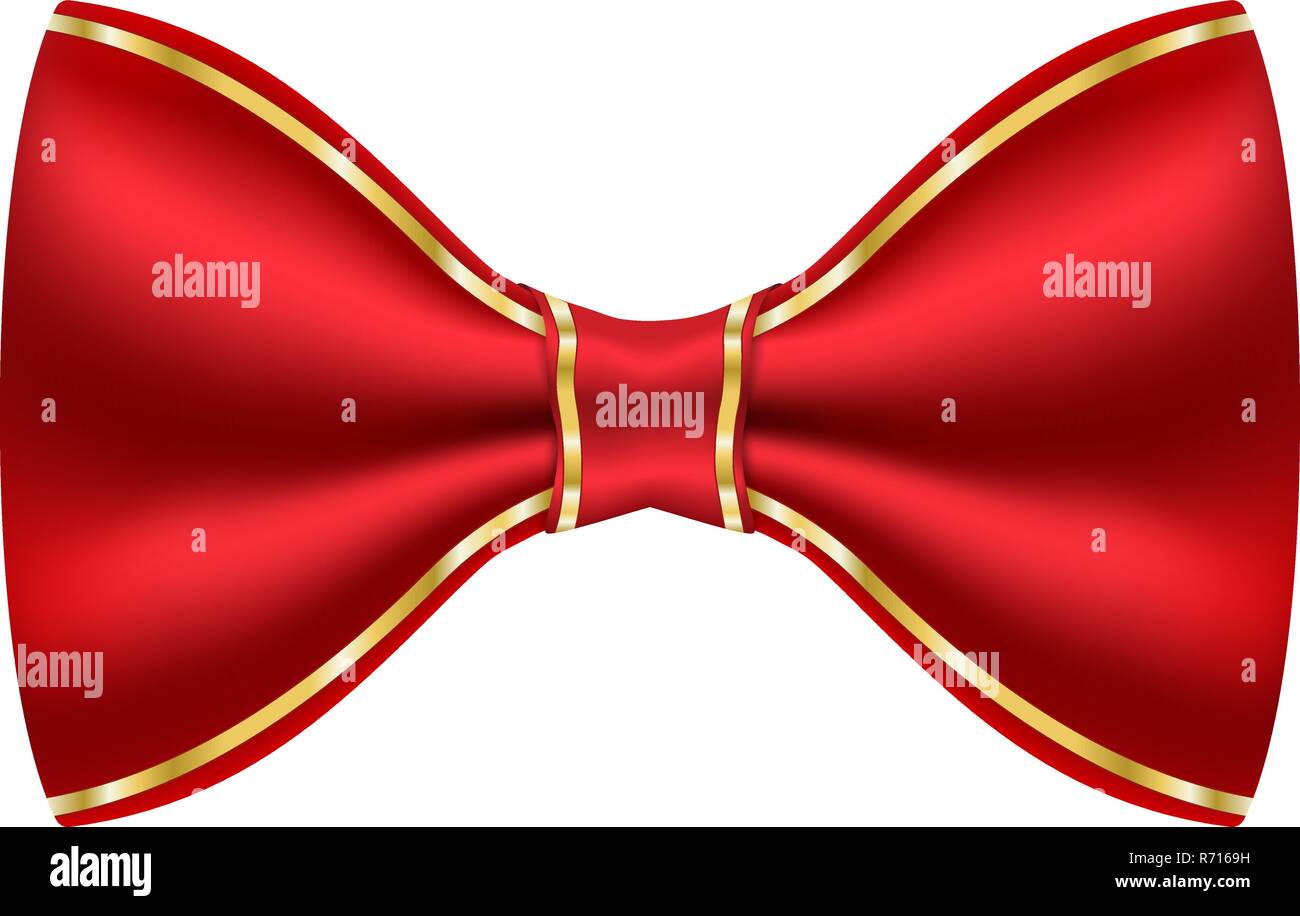 Noeud papillon rouge avec coutures cadre doré Image Vectorielle Stock -  Alamy