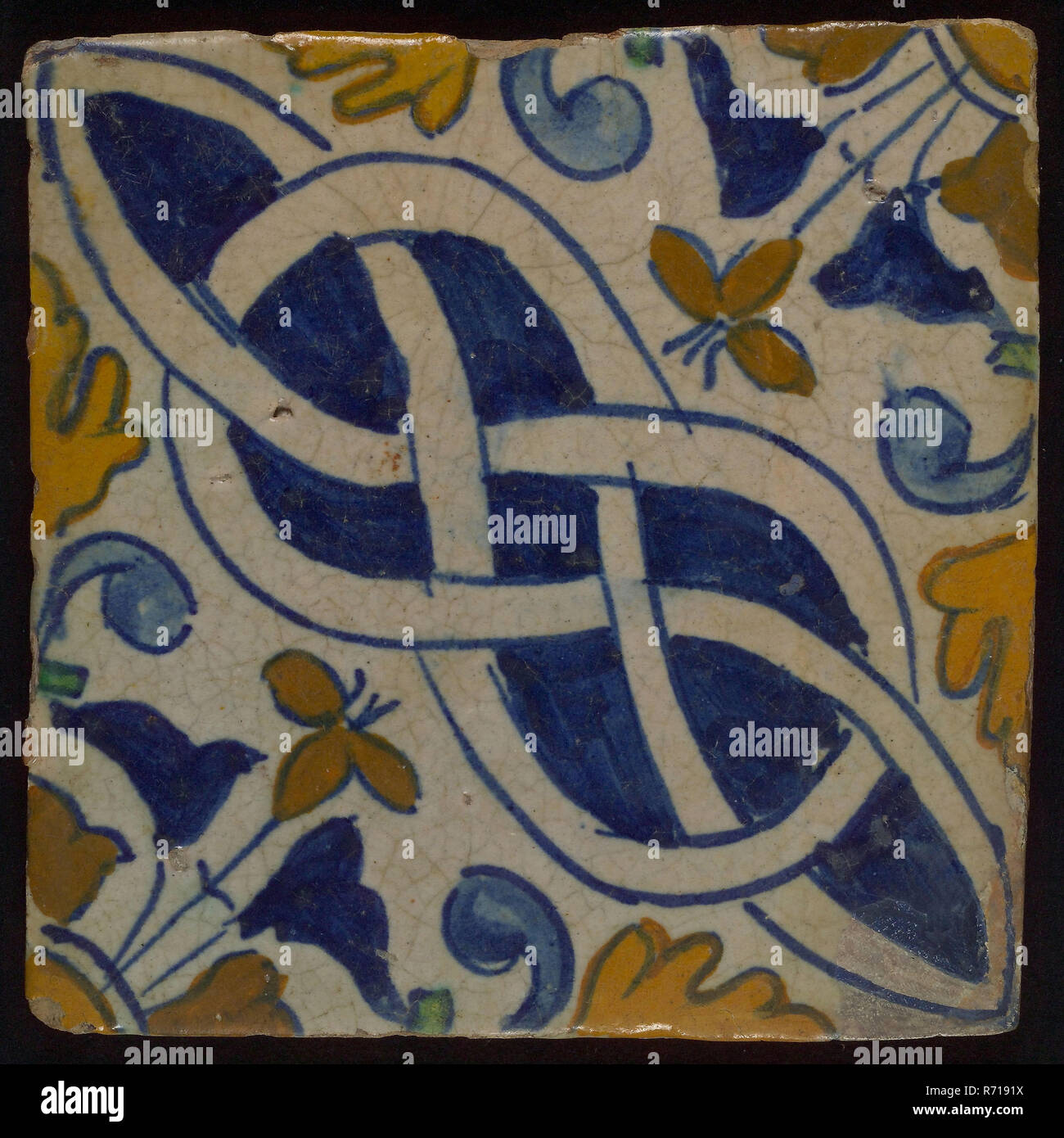 Carreaux Multicolores Ornement En Bleu Jaune Marron Et