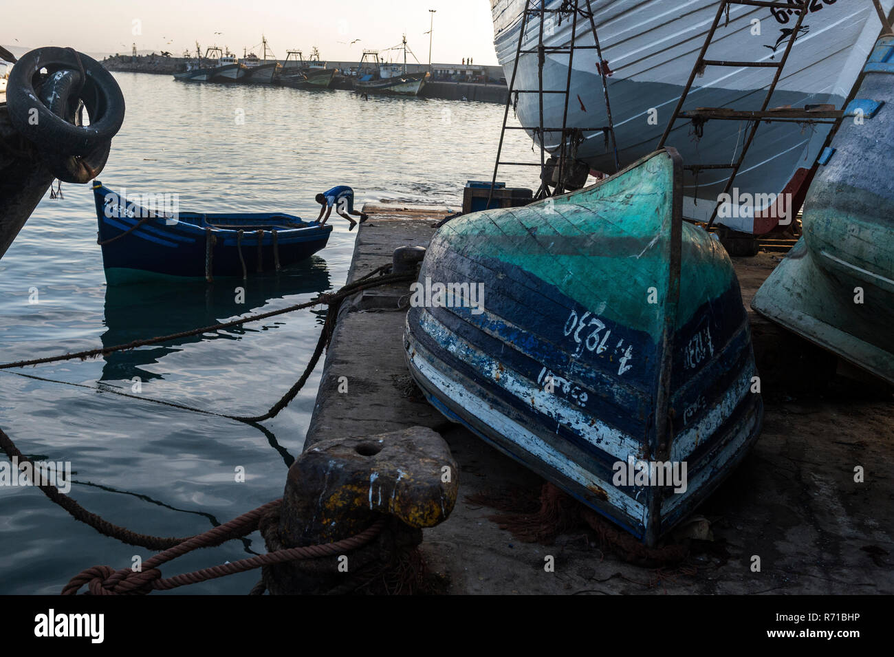 Le port de pêche d'Essaouira Banque D'Images