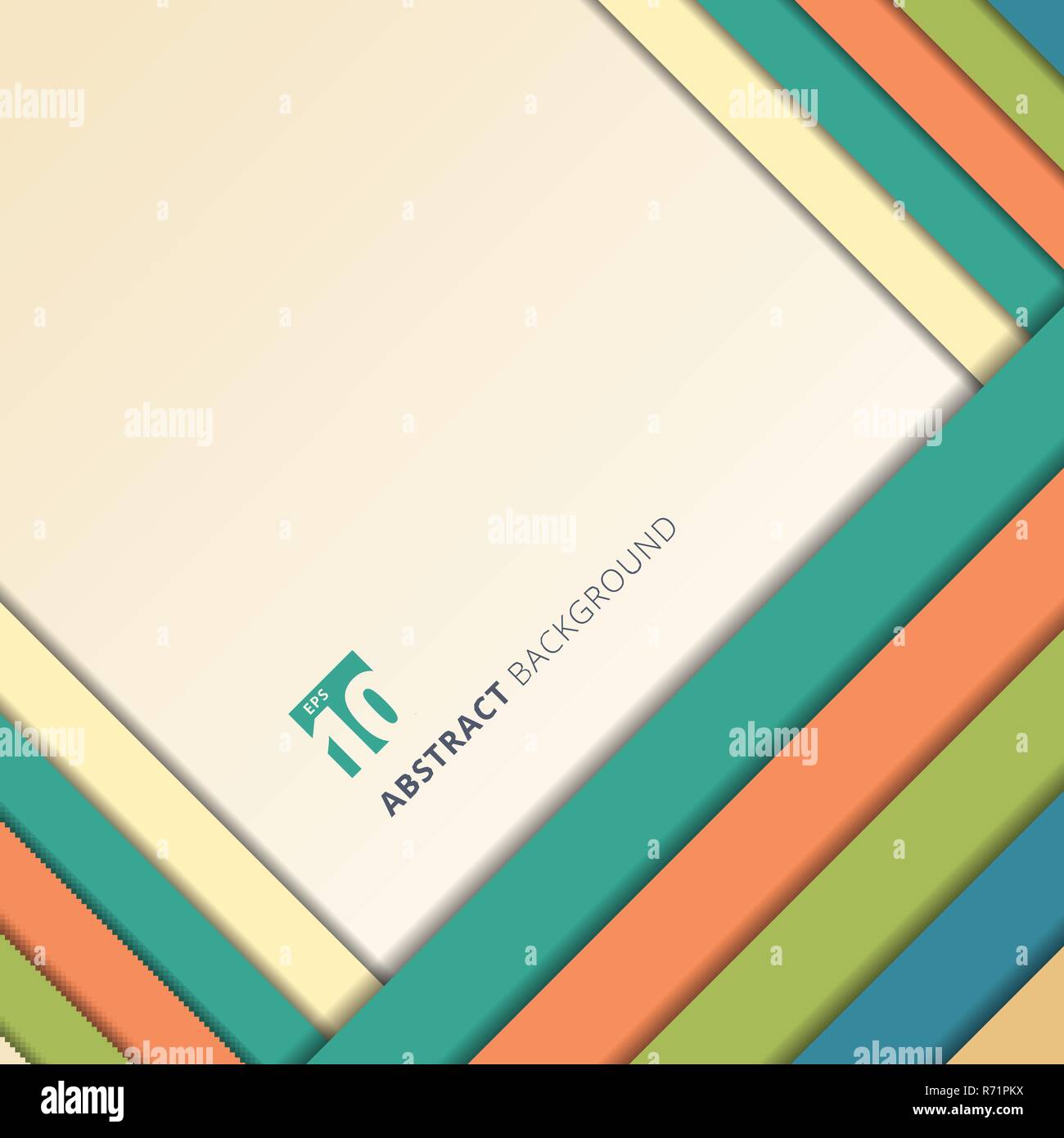 Les rectangles colorés géométriques abstraites modèle de couche qui se chevauchent avec l'ombre sur fond blanc. Vector illustration Illustration de Vecteur