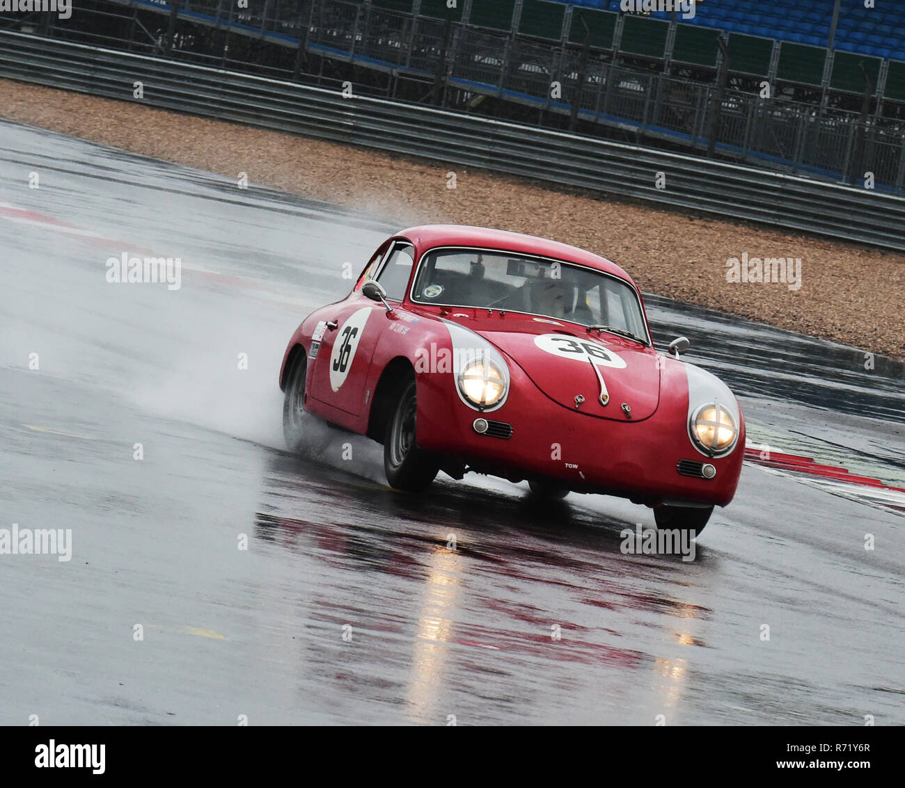 Steve Wright, Ian Clark, Porsche 356A Super, RAC Tourist Trophy, véhicules historiques, de pré-63 GT, Silverstone Classic 2015, Chris McEvoy, circuit, cjm Banque D'Images