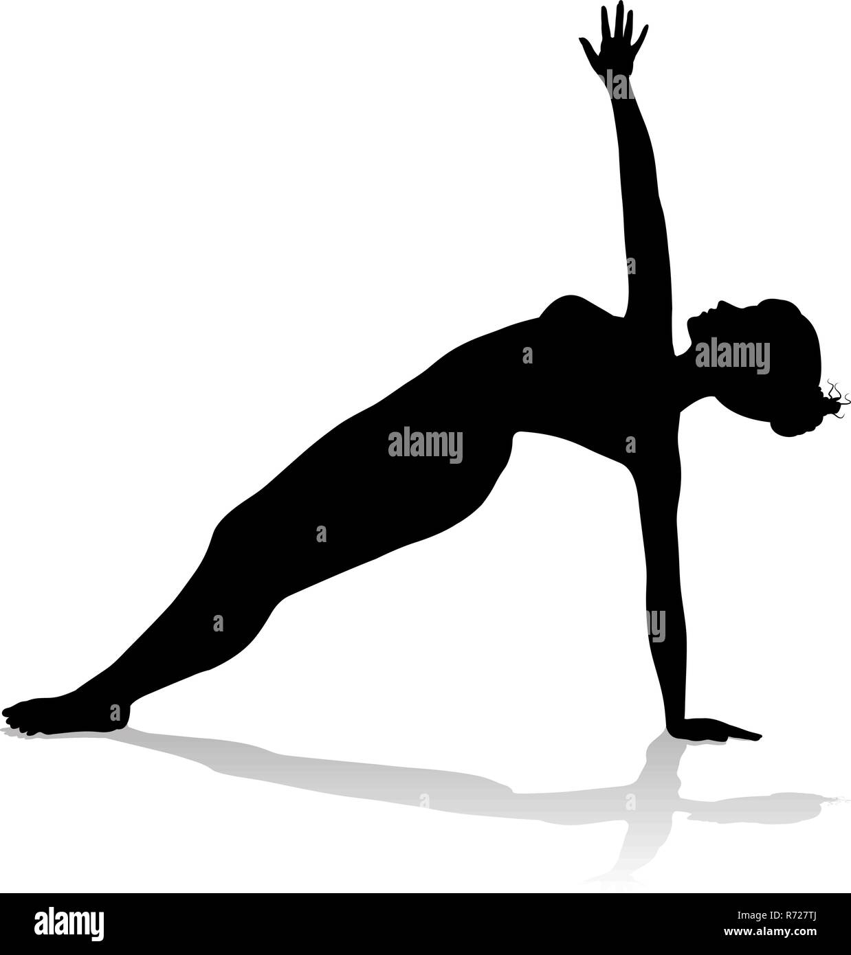 Pilates Silhouette de femme Yoga Pose Illustration de Vecteur