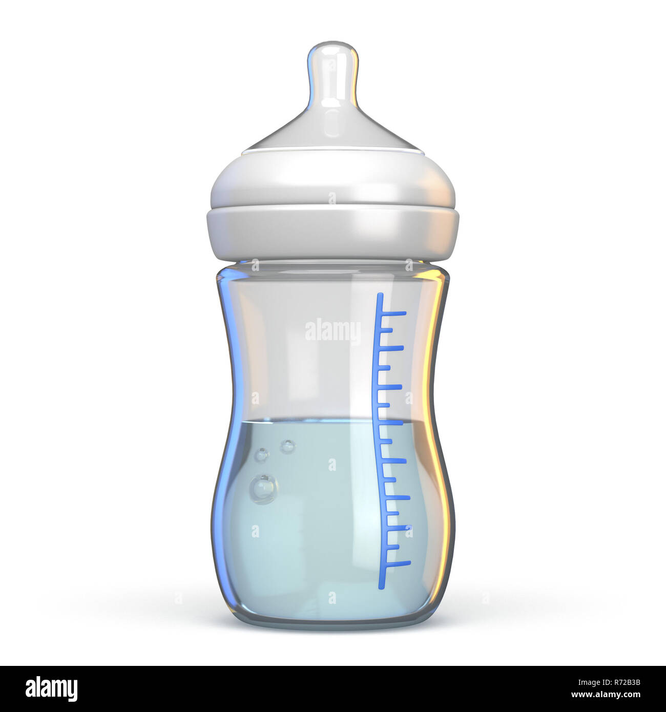 Bouteille de bébé a ouvert le rendu 3D illustration Banque D'Images