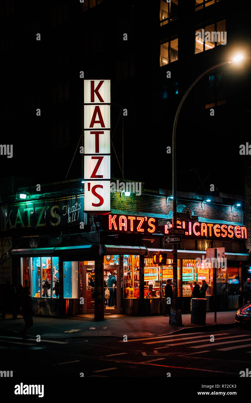 Katz's Delicatessen, dans le Lower East Side, Manhattan, New York City Banque D'Images