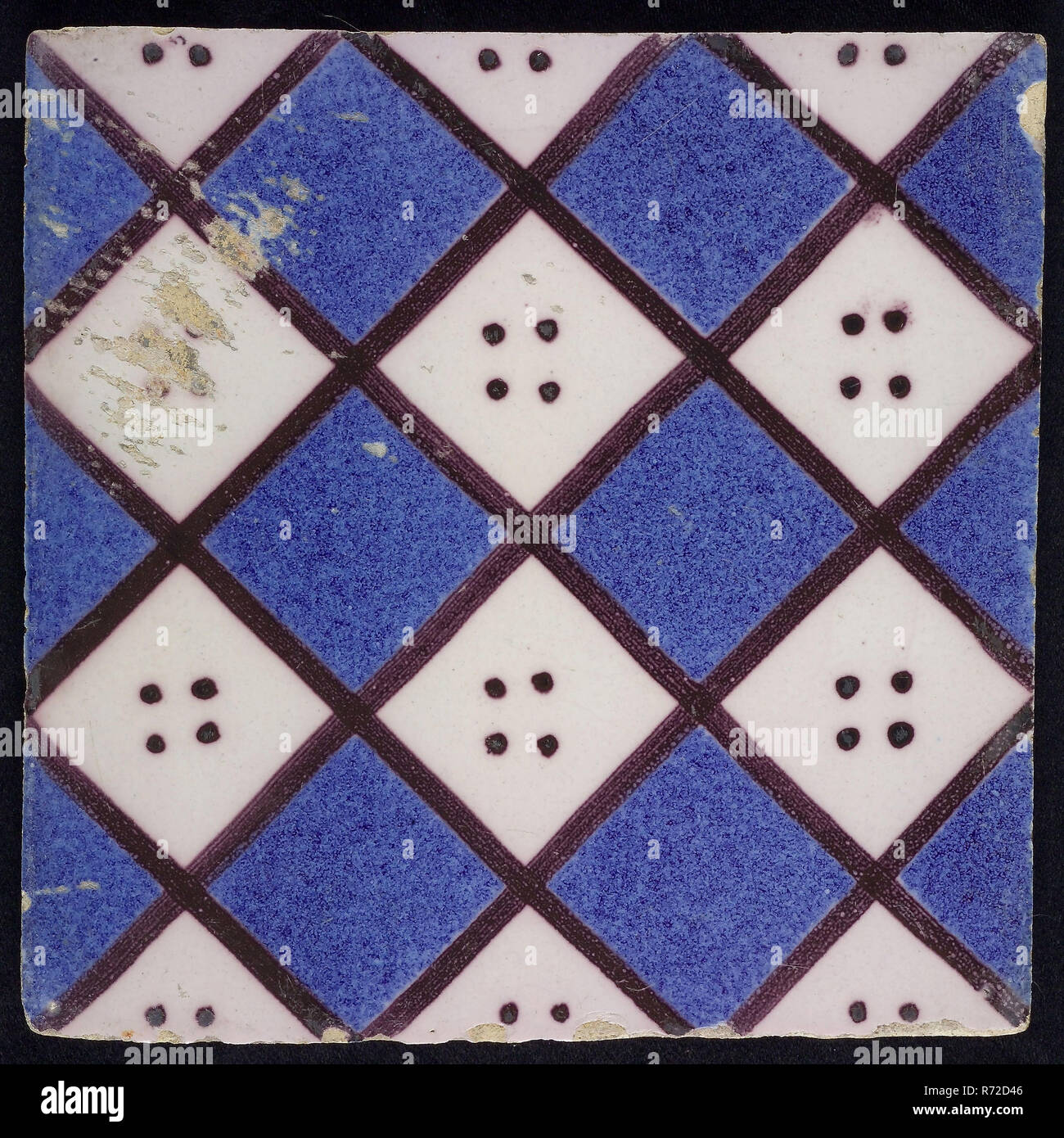 F.J. Kleyn, ornement tuile avec checkerplate, motif carreaux de