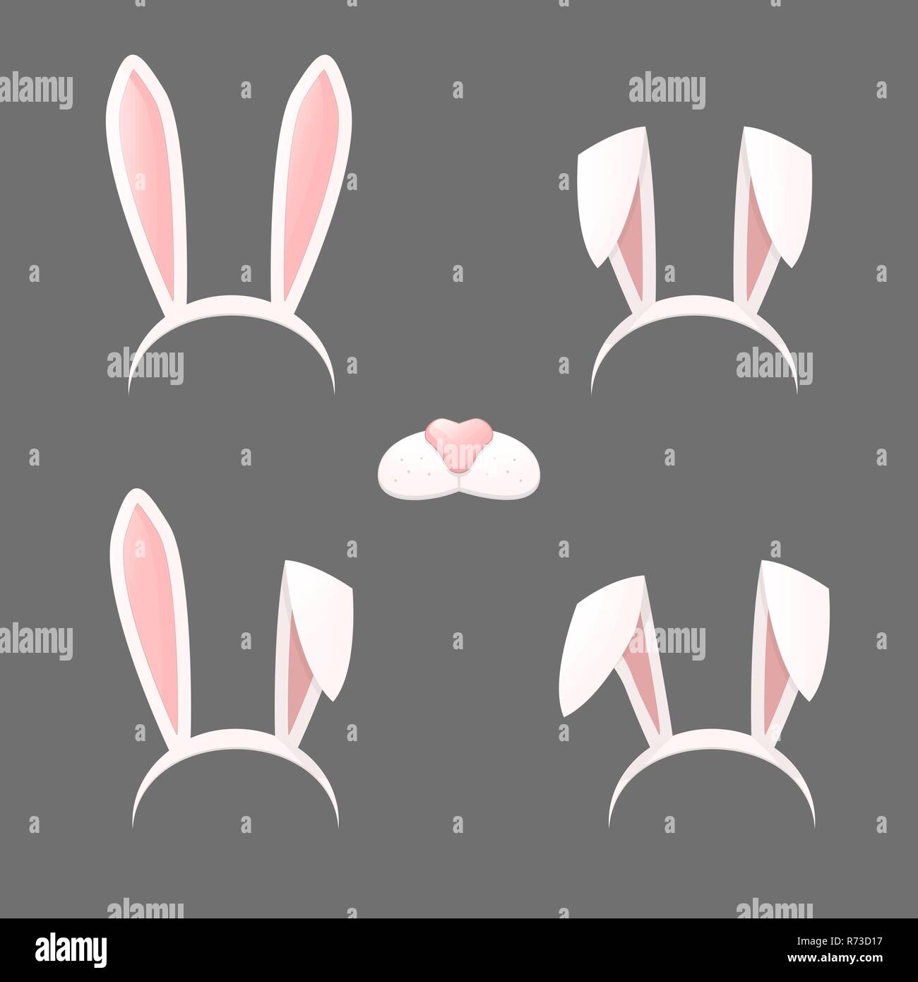Oreilles de lapin masque vectoriel illustration cartoon Illustration de Vecteur