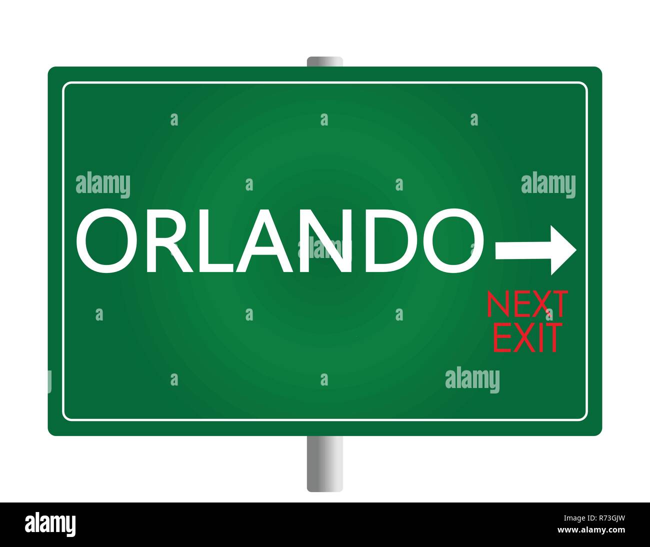 Blanc d'Orlando et les lettres rouges sur fond vert . Sign vector Illustration de Vecteur