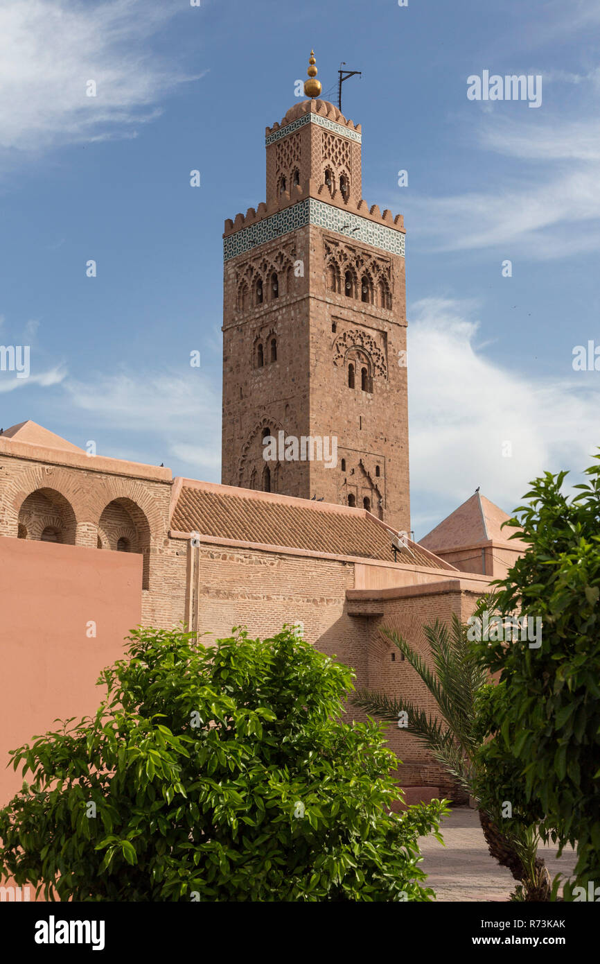 Mosquée Koutubia Marrakech, Maroc Banque D'Images