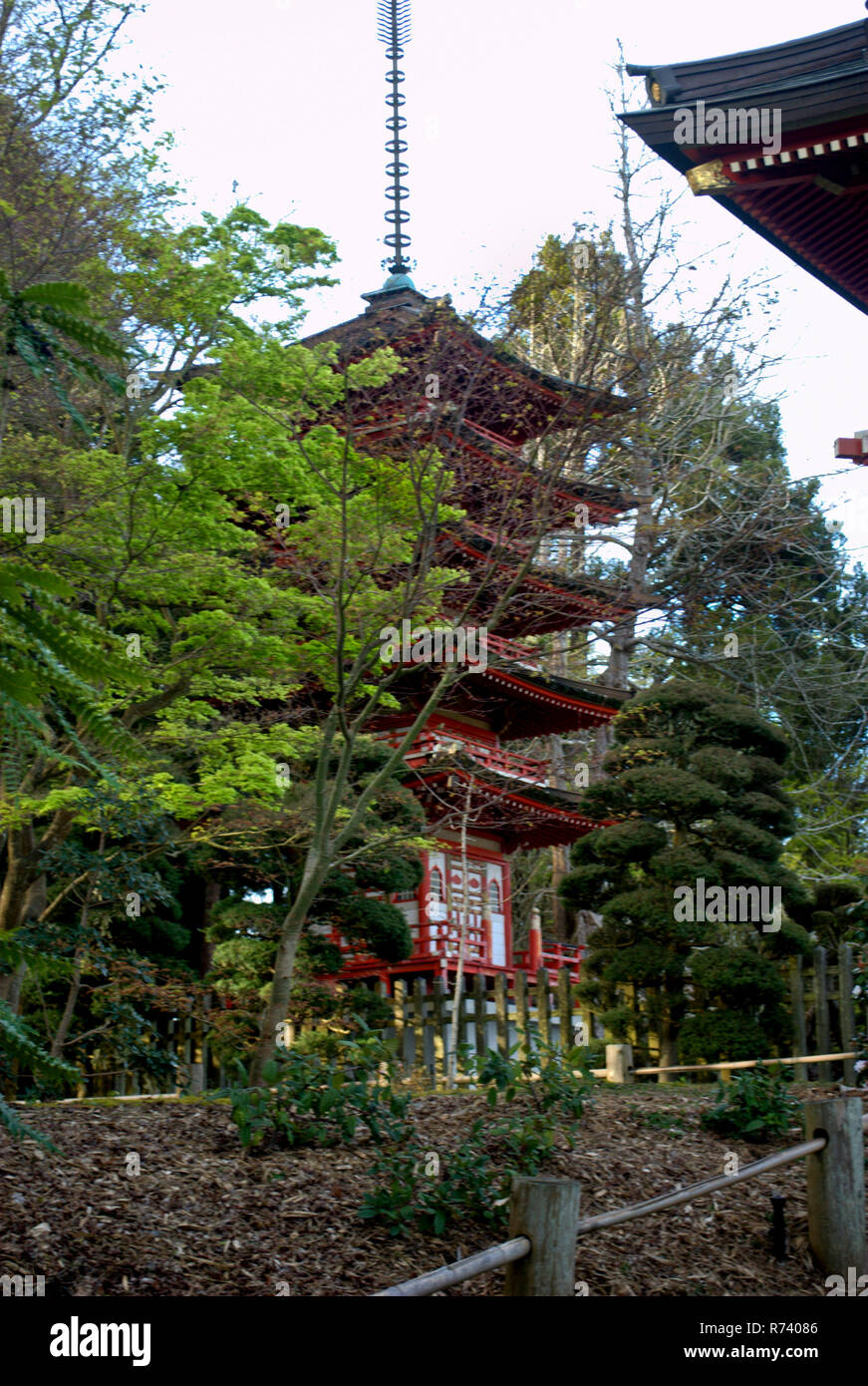 La pagode a été stocké dans la pièce japonaise à l'exposition Panama-Pacific de 1915. Après la clôture de l'exposition l'Hagiwara Banque D'Images