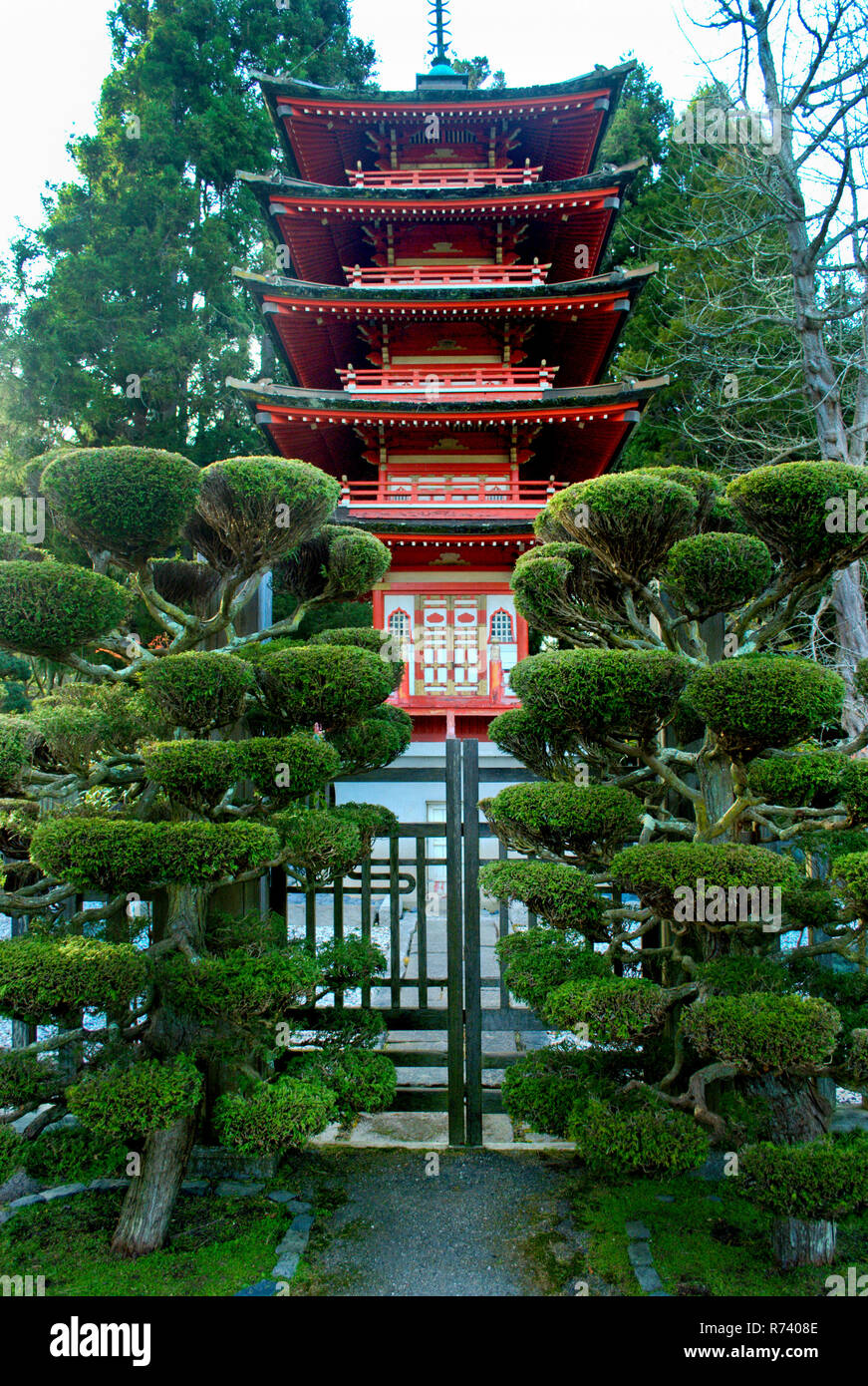 La pagode a été stocké dans la pièce japonaise à l'exposition Panama-Pacific de 1915. Après la clôture de l'exposition l'Hagiwara Banque D'Images