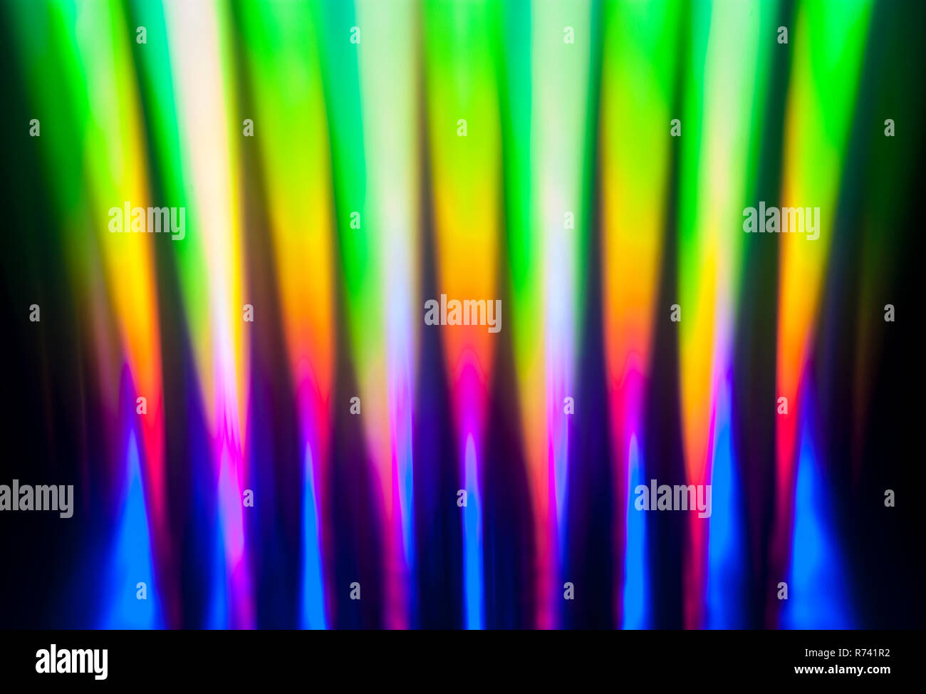 La dispersion de la lumière d'une surface de disque compact. Effet arc-en-ciel. Banque D'Images