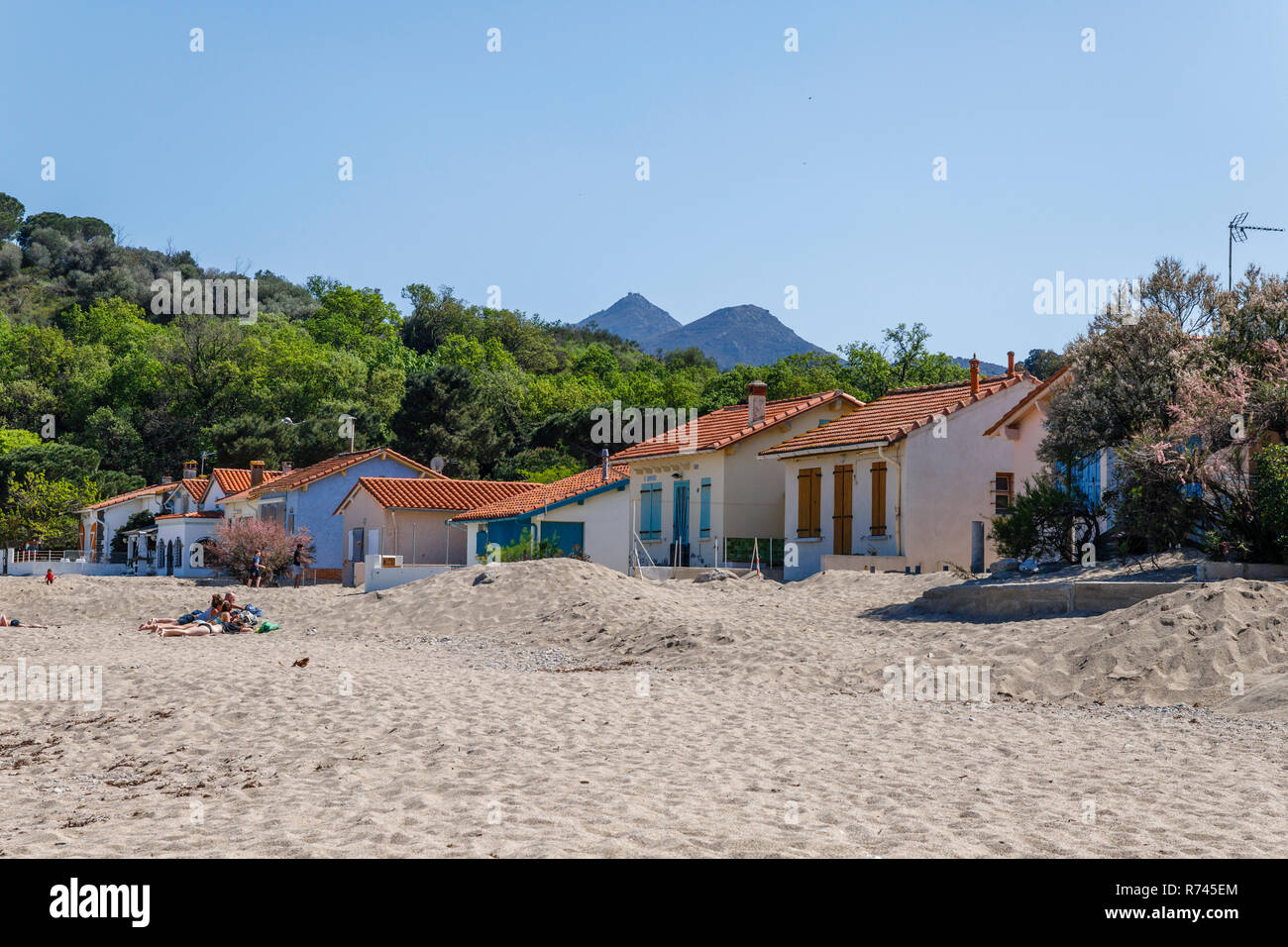 France, Pyrenees Orientales, la Côte Vermeille, Argeles sur Mer, hameau de la Racou // France, Pyrénées-Orientales (66), Argelès-sur-Mer, hameau du Raco Banque D'Images