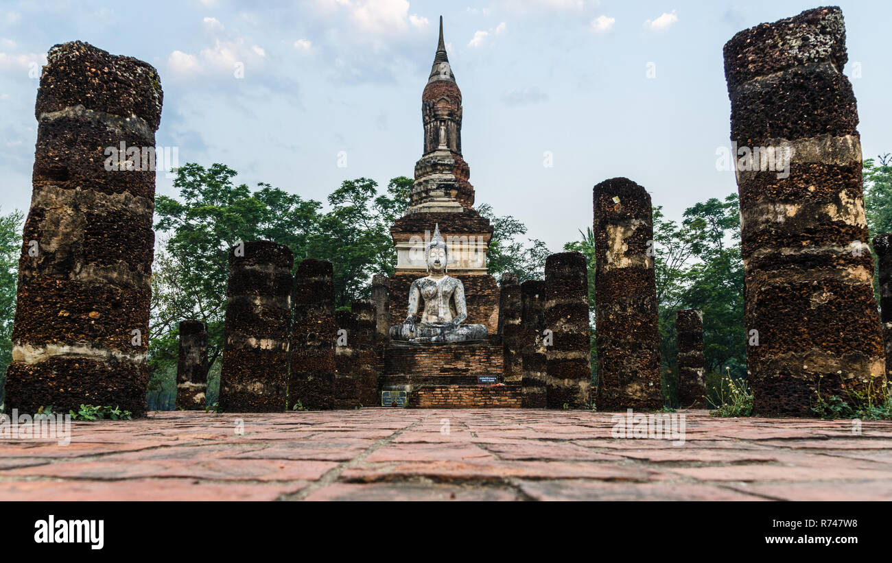 Wat Traphang Ngoen Sukhothai, Thaïlande, Banque D'Images