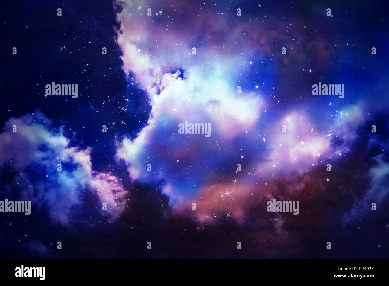 Abstract star et nebular et galaxy sur fond de ciel Banque D'Images