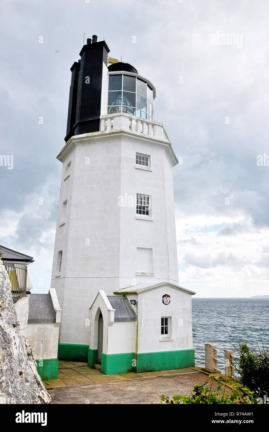 St Anthony Head Lighthouse, nr Falmouth, Cornwall, UK Banque D'Images