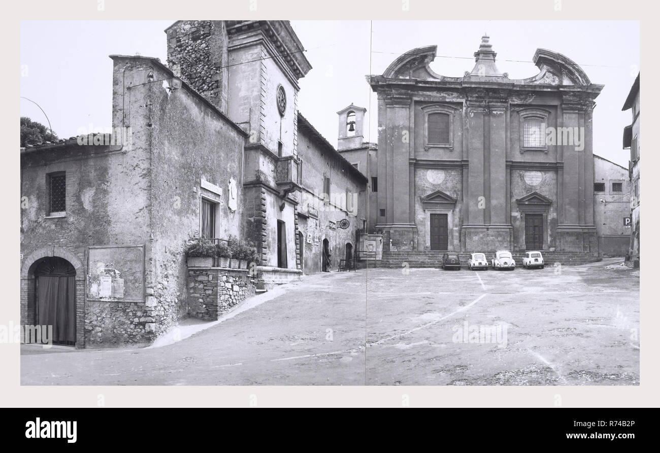 Ombrie Terni Calvi dell'Umbria S. Antonio, c'est mon l'Italie, l'Italie Pays de l'histoire visuelle, de l'extérieur et une vue sur l'intérieur de l'intérieur de l'église haute Renaissance et baroque peintures et sculptures en bois rare d'un groupe de sculptures de 30 chiffres datant du milieu du 16ème siècle. 1984 Photo Banque D'Images