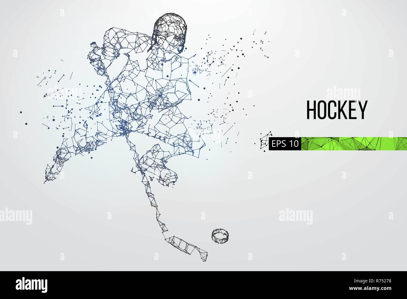 Silhouette d'un joueur de hockey. Vector illustration Illustration de Vecteur