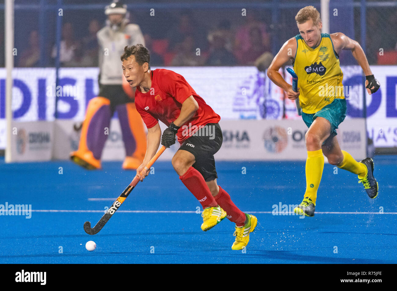 BHUBANESWAR, 06-12-2018 d'Odisha, Coupe du monde de hockey 2018 Bhubaneswar. Lieu : Stade de Kalinga. Ao Weibao au cours de la partie l'Australie contre la Chine. Banque D'Images