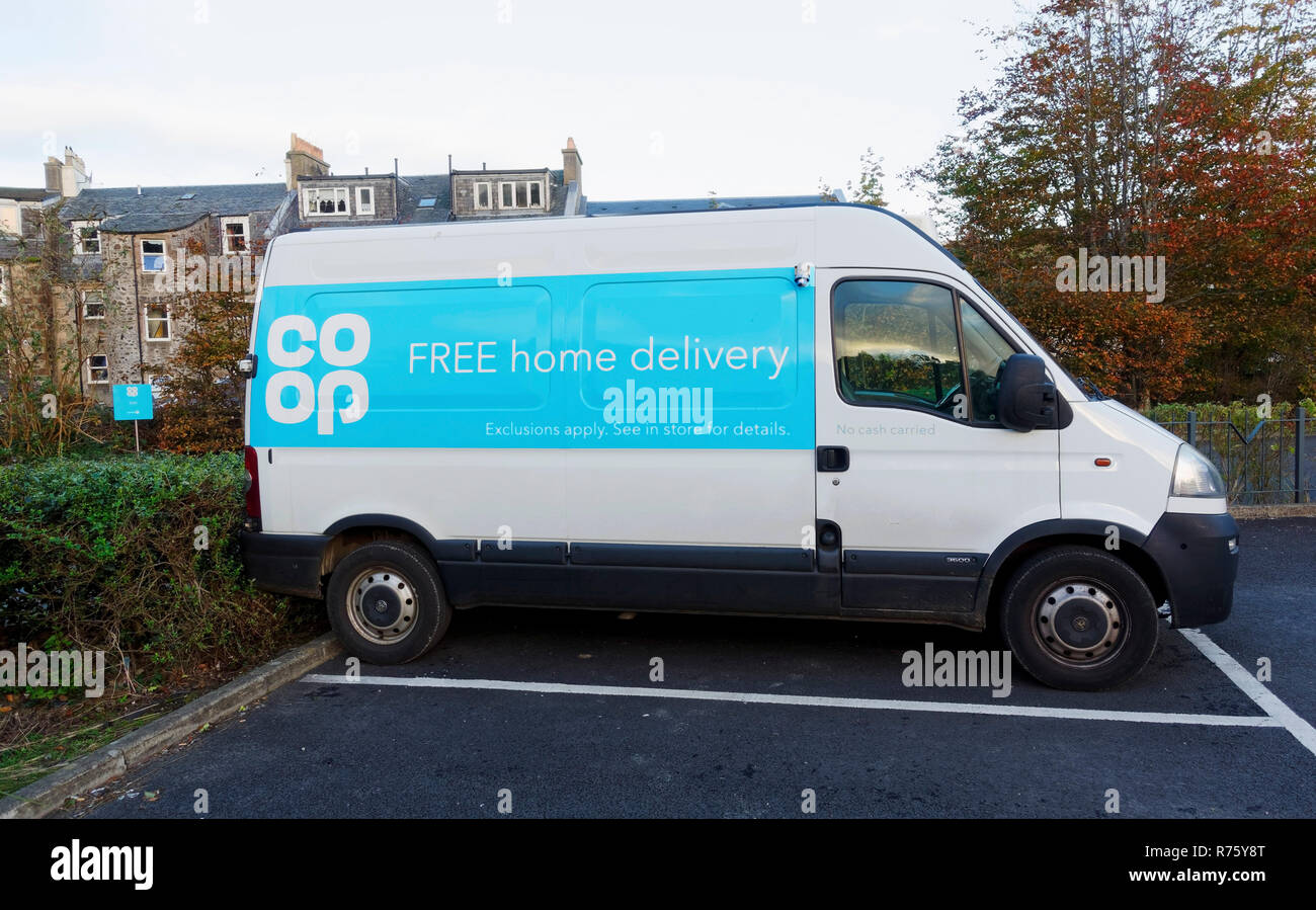 Co-op home delivery van dans la région de Rothesay, Isle of Bute, Ecosse Banque D'Images