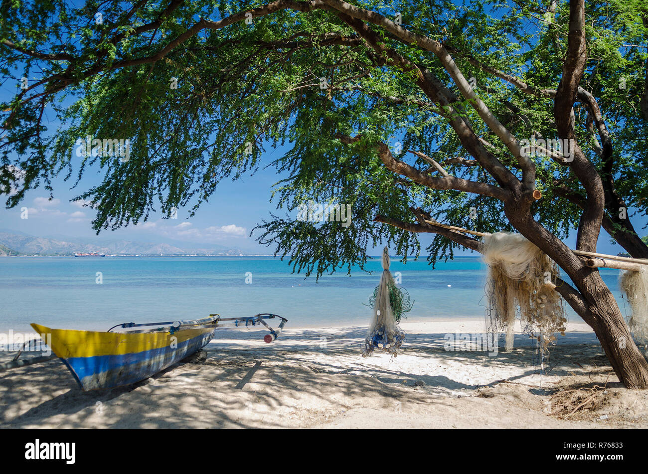 Areia branca beach tropical à Dili, East Timor Leste Banque D'Images