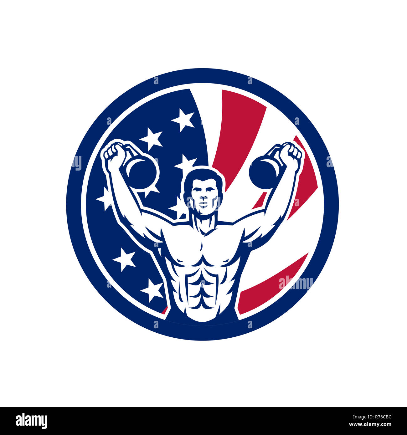 Remise en Forme physique américaine USA Flag Icon Banque D'Images