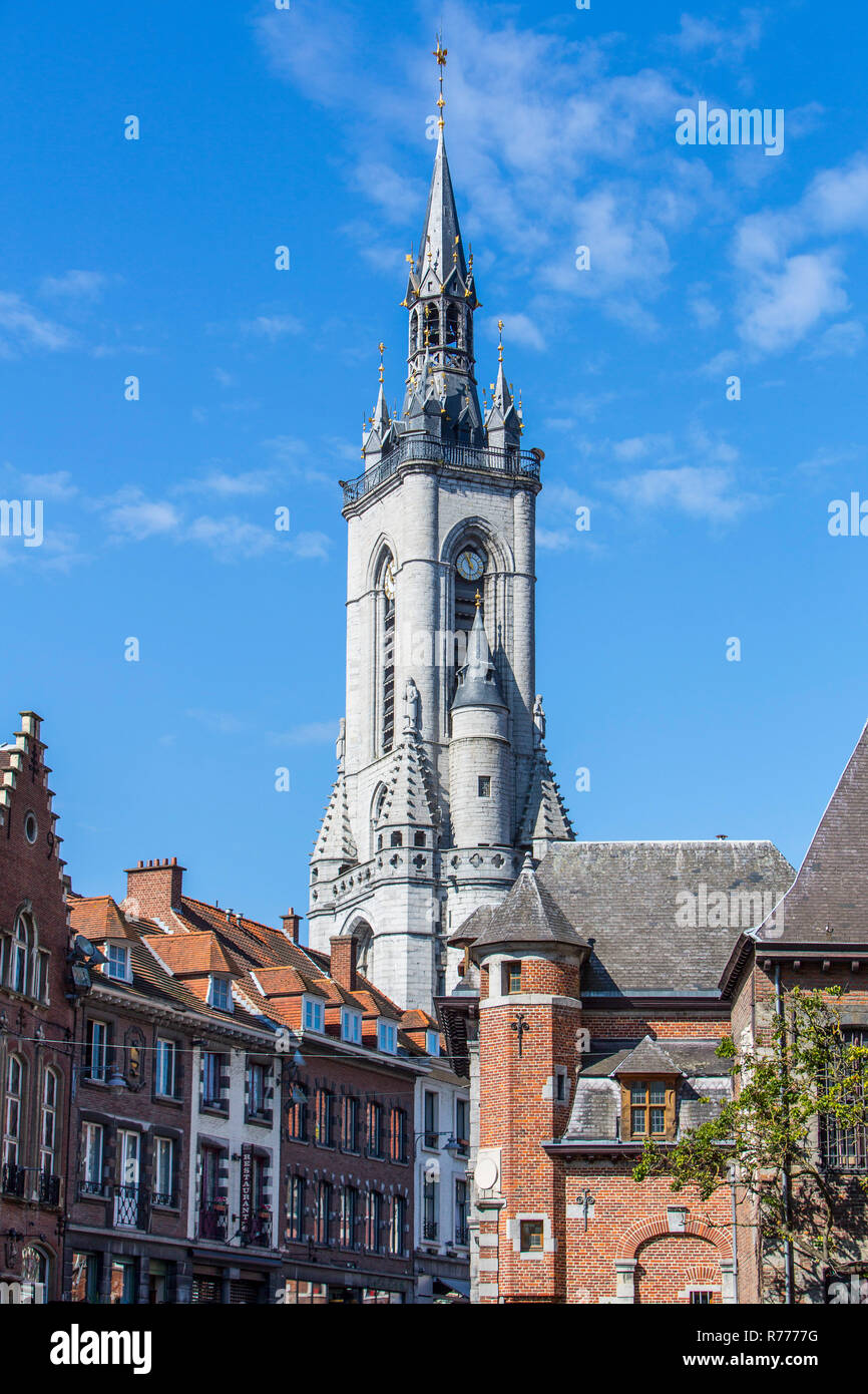 Le beffroi de Tournai, Hainaut, Belgique Banque D'Images