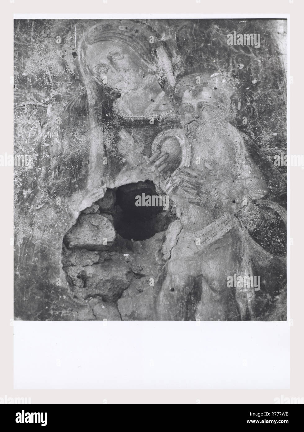 Campanie Caserta Capoue S. Marciano, c'est mon l'Italie, l'Italie Pays de l'histoire visuelle, des photos montrent des fresques et des fragments de peinture. Banque D'Images