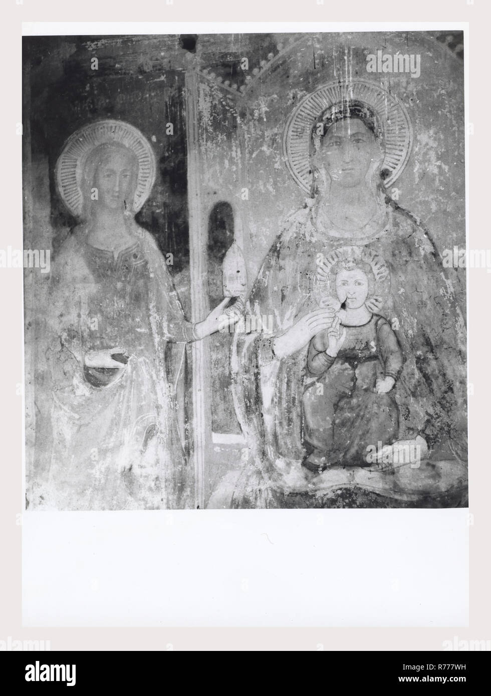 Campanie Caserta Capoue S. Marciano, c'est mon l'Italie, l'Italie Pays de l'histoire visuelle, des photos montrent des fresques et des fragments de peinture. Banque D'Images