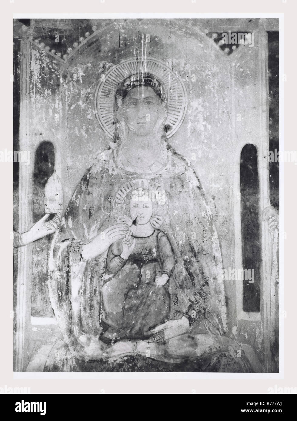 Campanie Caserta Capoue S. Marciano, c'est mon l'Italie, l'Italie Pays de l'histoire visuelle, des photos montrent des fresques et des fragments de peinture. Banque D'Images