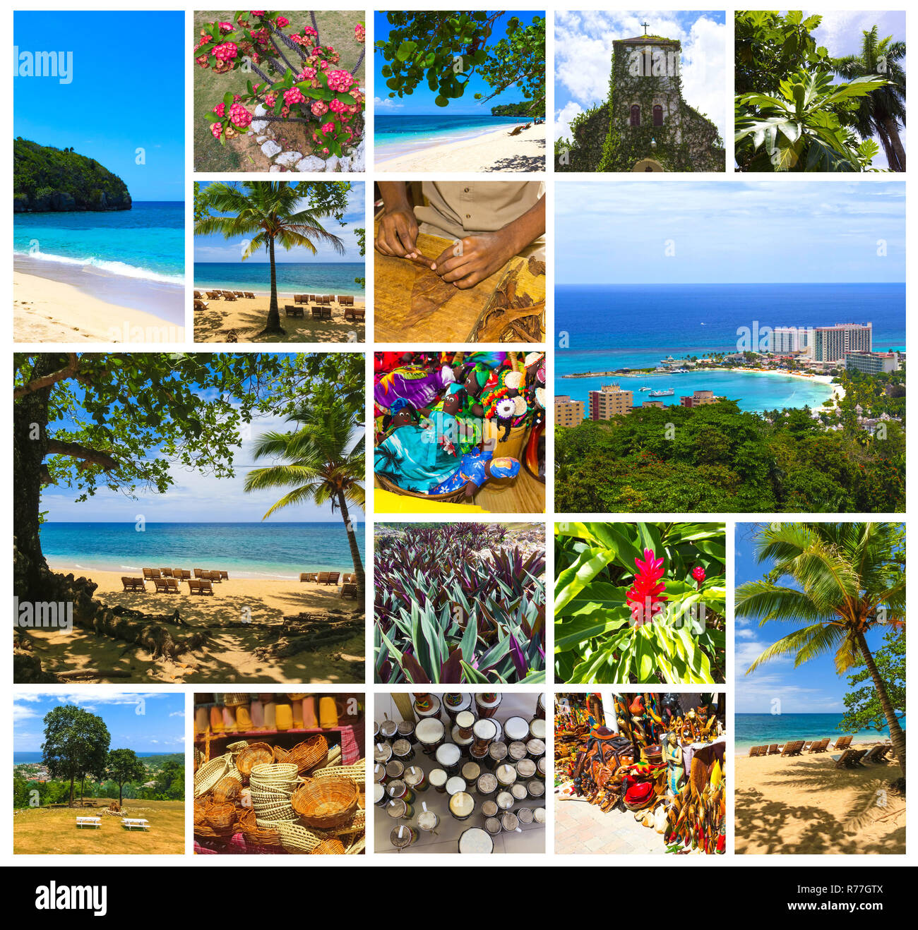Collage sur la Jamaïque - île des Caraïbes Banque D'Images