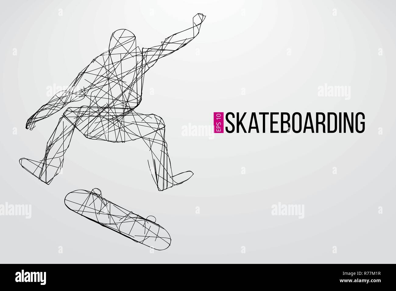 Silhouette d'un skateur professionnel. Vector illustration Illustration de Vecteur