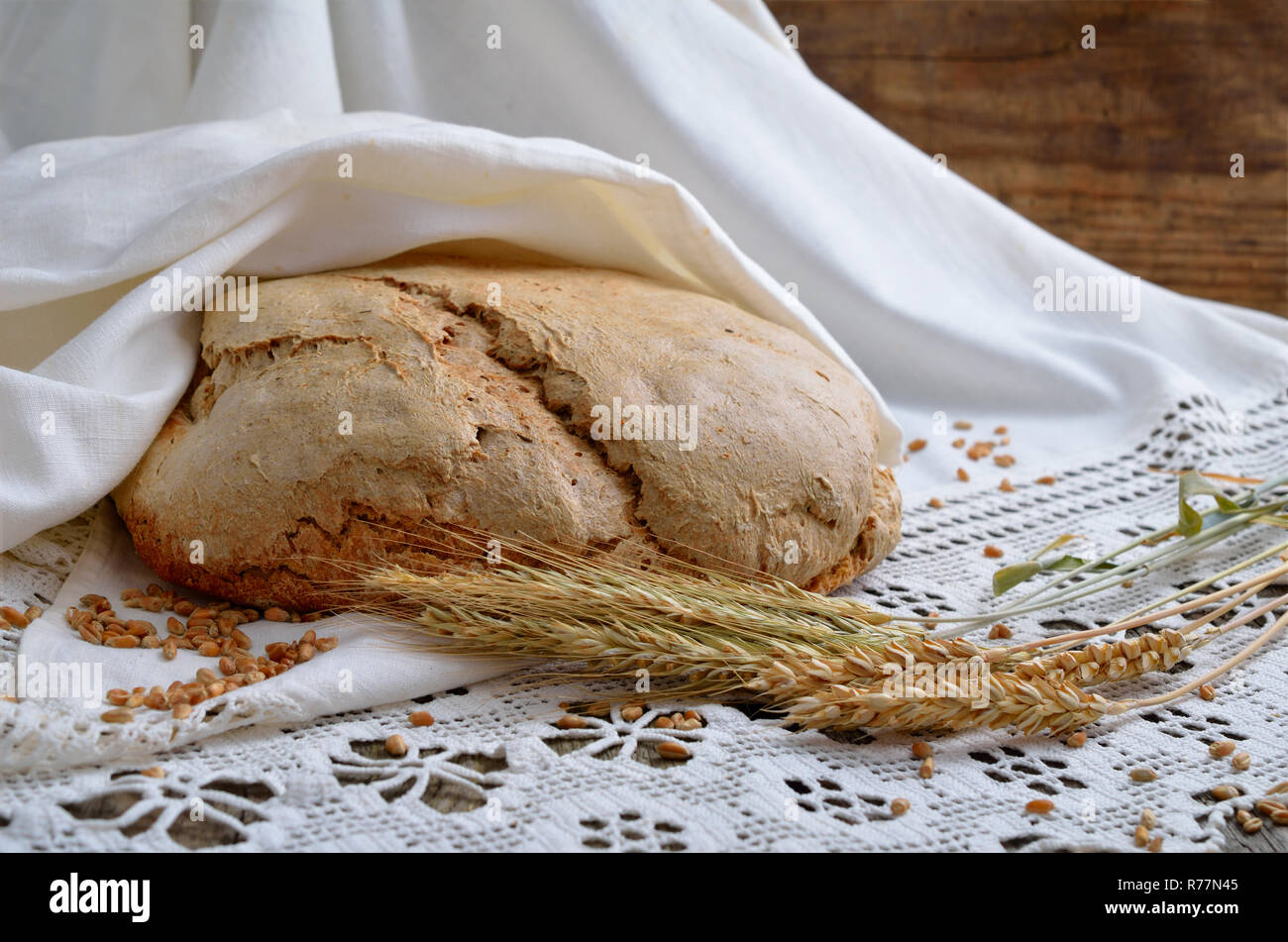 Pain maison Nonyeast Banque D'Images