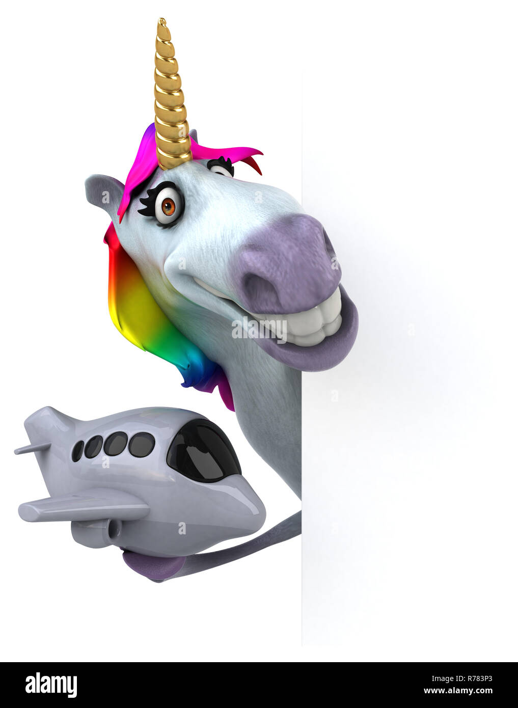 Fun unicorn - 3D Illustration Banque D'Images
