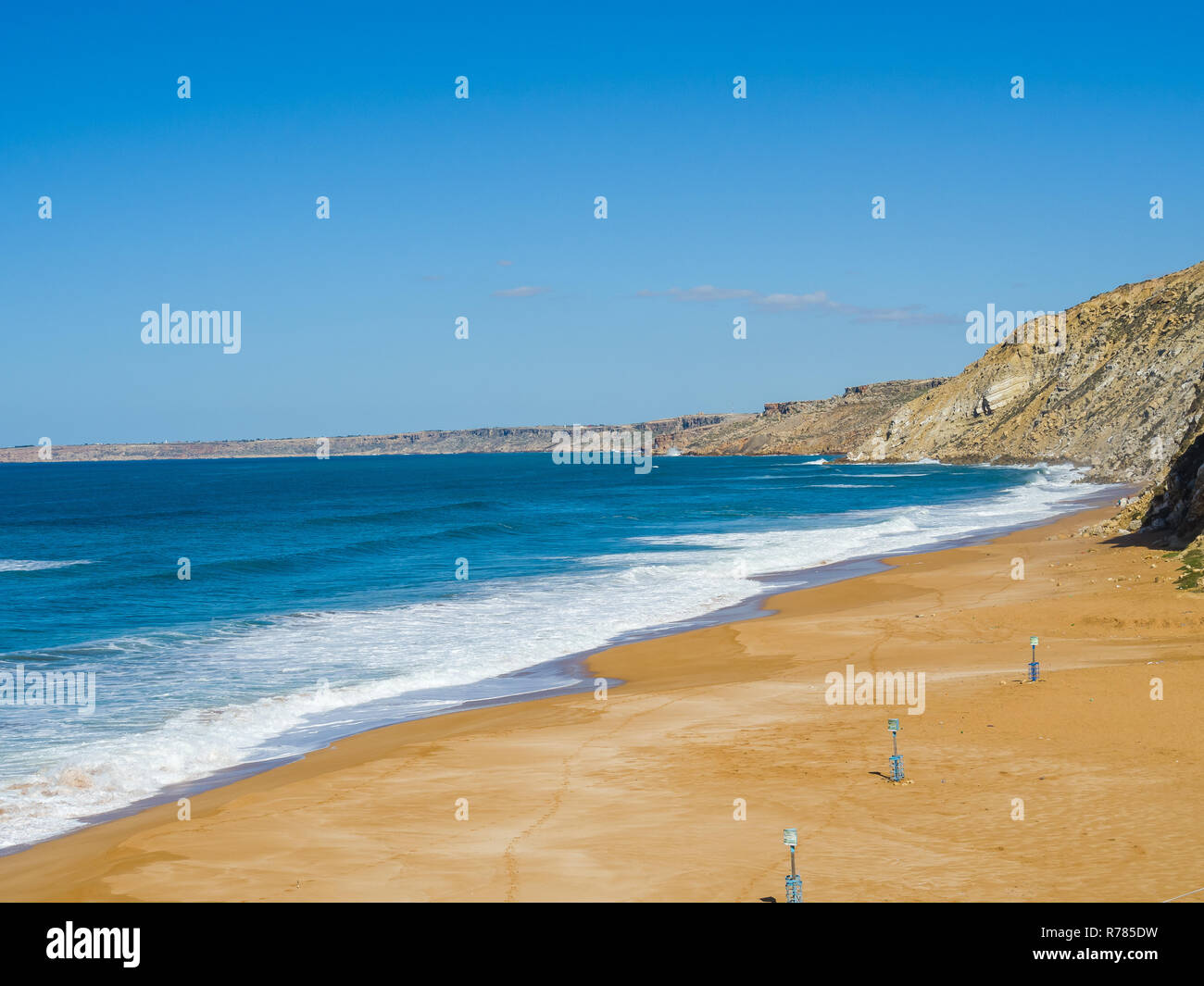 La plage de sable abandonnés près de Safi, Maroc Banque D'Images