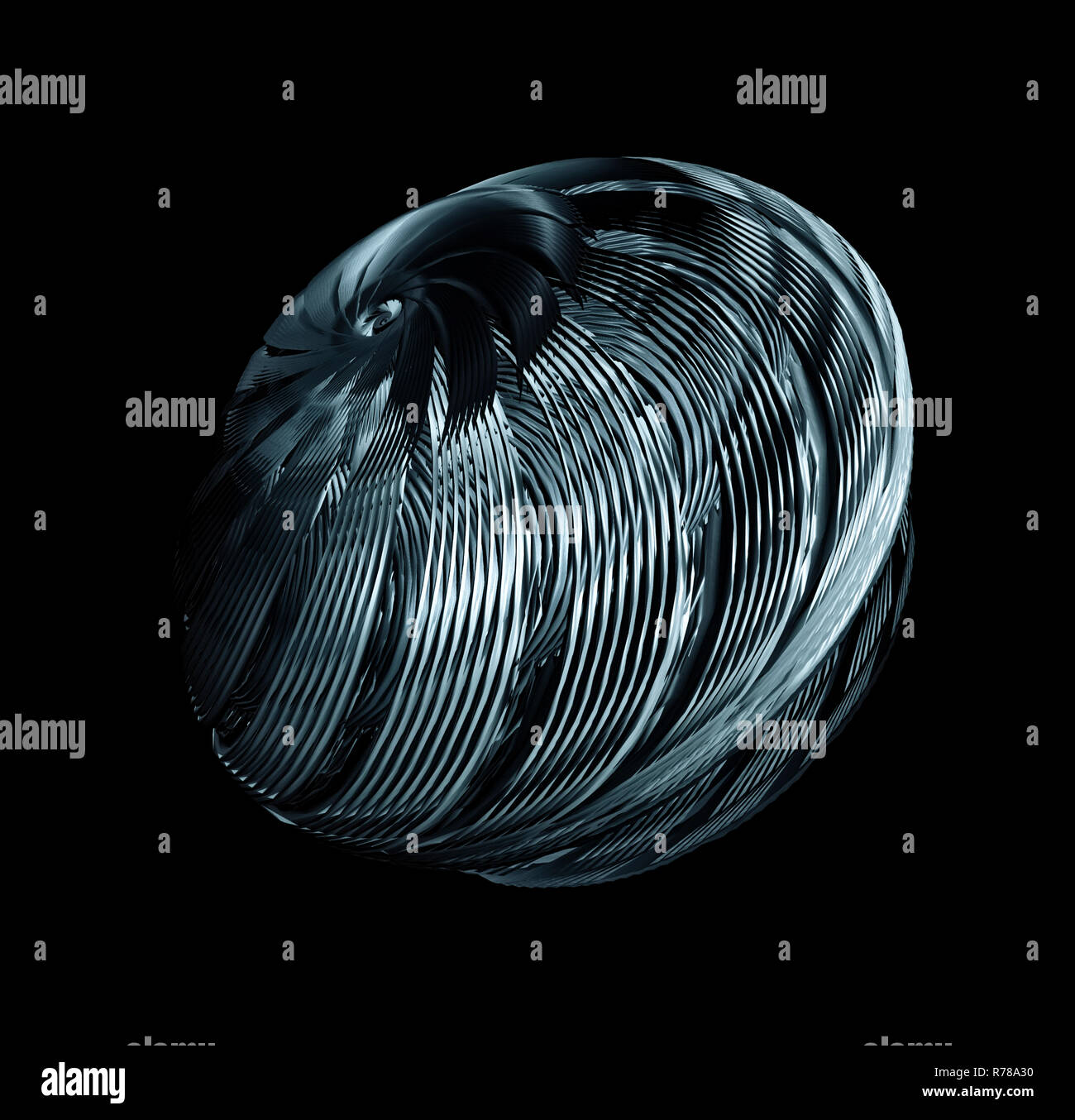 Les aubes de turbine isolé sur fond noir, 3D Rendering Banque D'Images