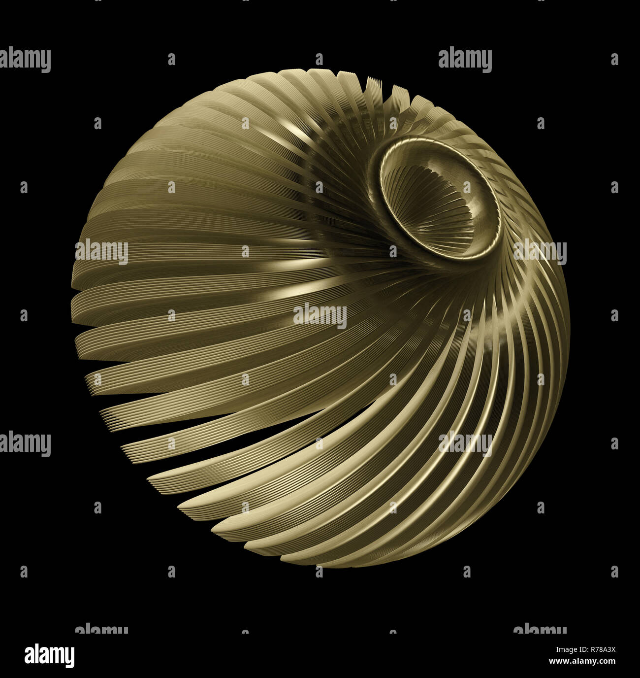 Les aubes de turbine isolé sur fond noir, 3D Rendering Banque D'Images