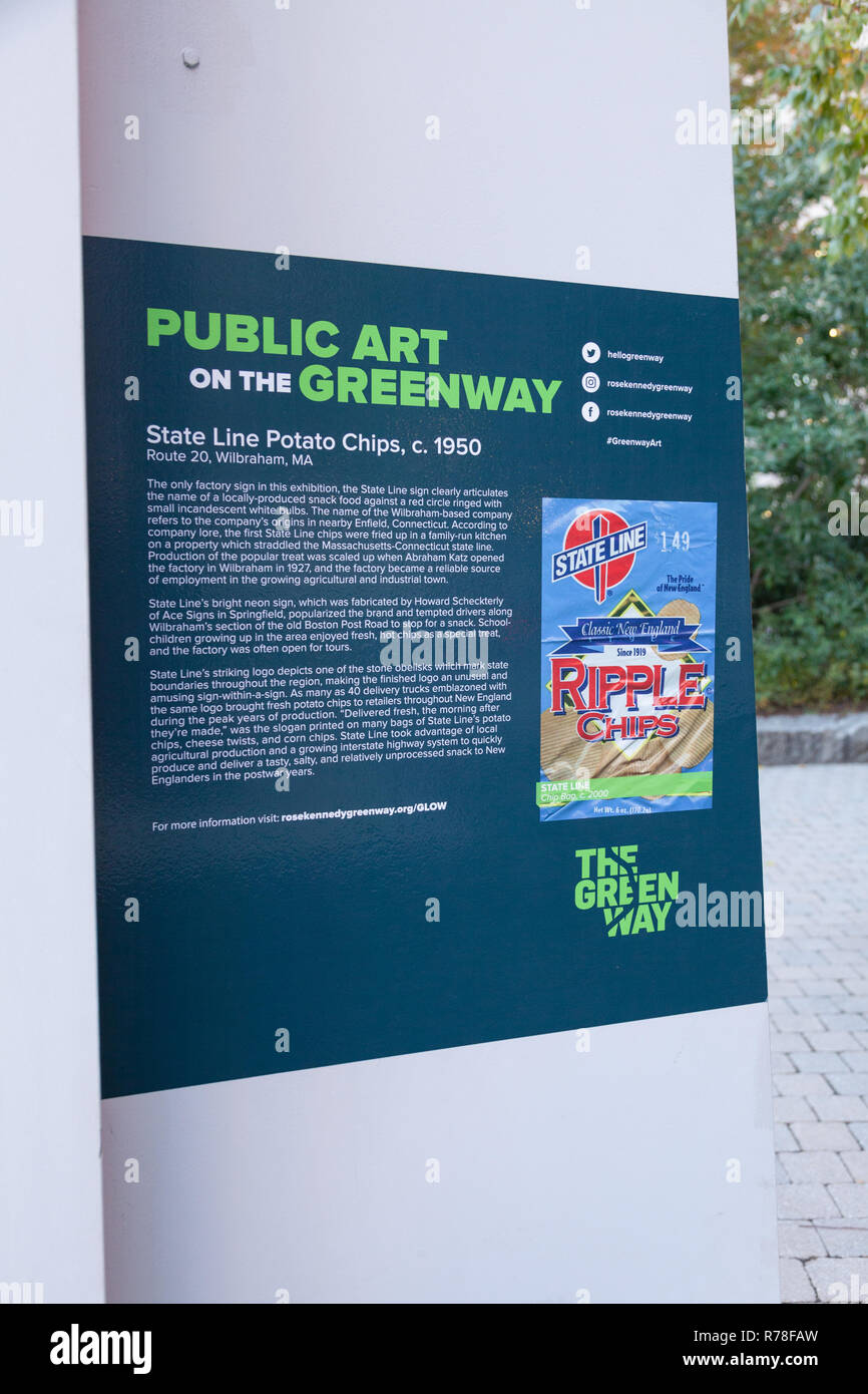 L'art public sur la Voie verte, Boston, États-Unis d'Amérique. Banque D'Images