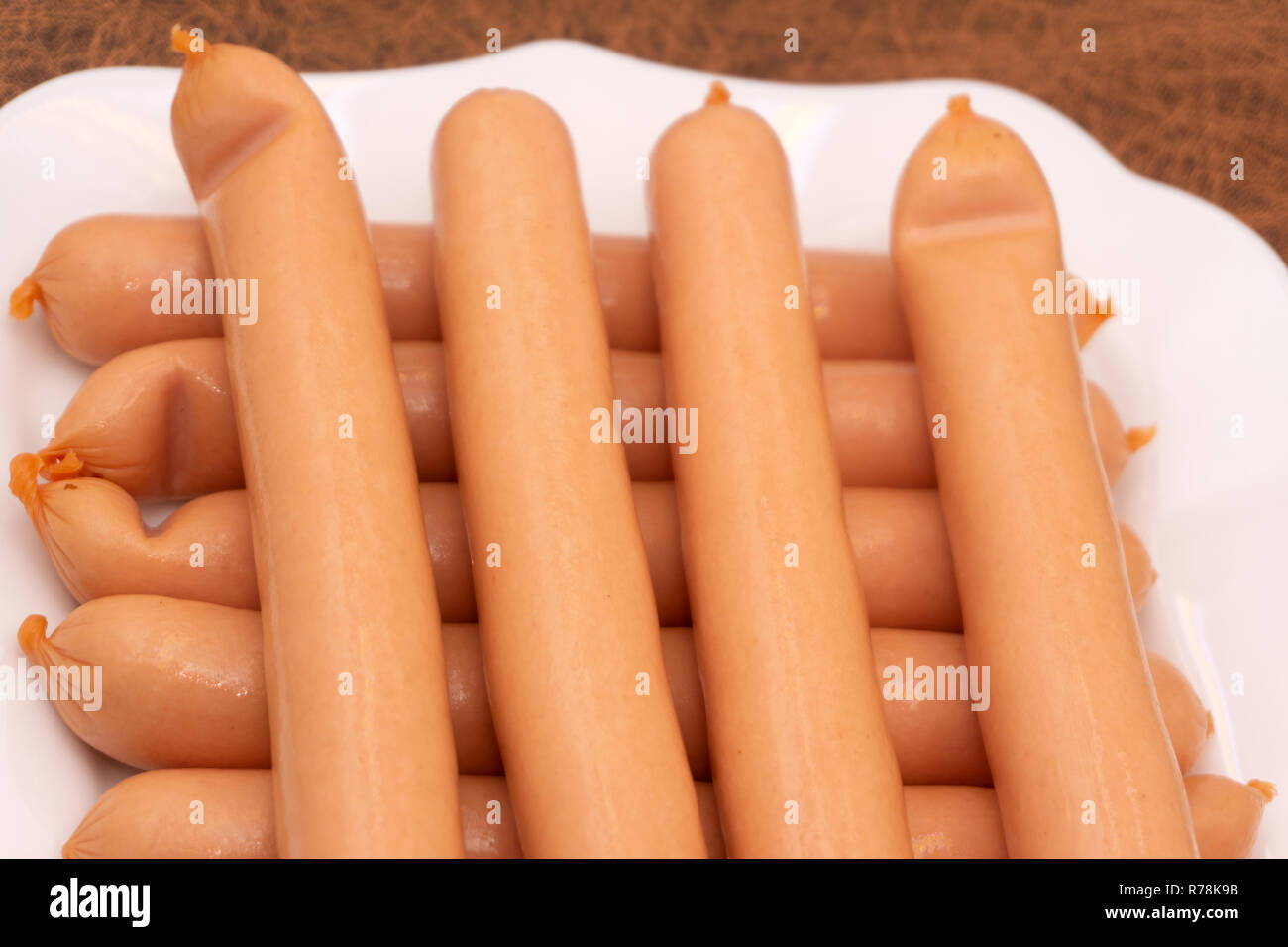 Pack de matières hot dogs on white background with clipping path Banque D'Images