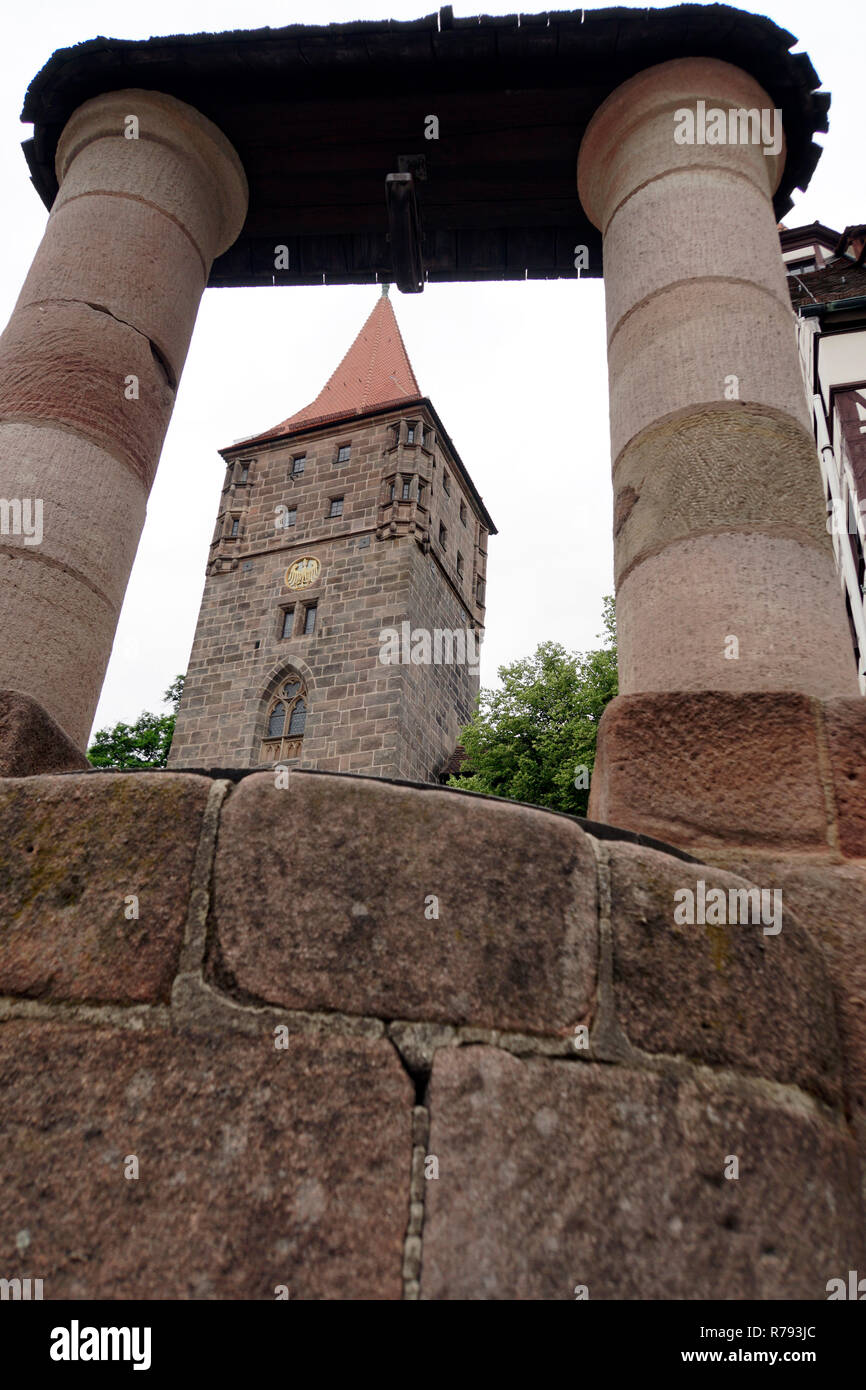 Vieille ville historique tnÃ¼rnberg tiergÃ¤rtnertor - tiergÃ¤rtnertorplatz et dans sebalder altstadt Banque D'Images