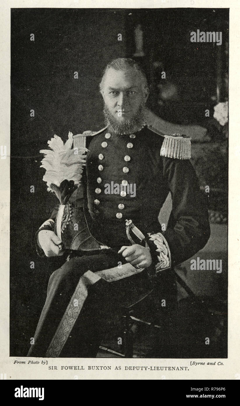 Vintage photographie de sir Thomas Buxton, 3ème Baronet (26 janvier 1837 - 28 octobre 1915), communément appelé Sir Fowell Buxton, était le Gouverneur de l'Australie du Sud du 29 octobre 1895 jusqu'au 29 mars 1899. Banque D'Images