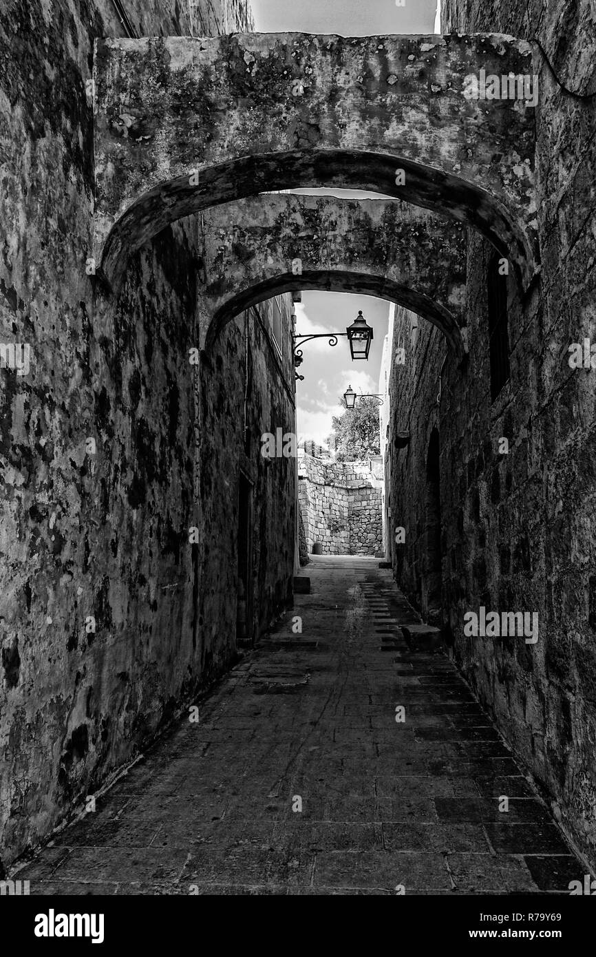 Rue étroite à Gozo Banque D'Images