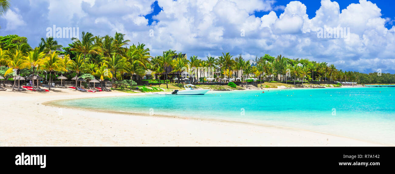 Paradis tropical à l'île Maurice. Banque D'Images