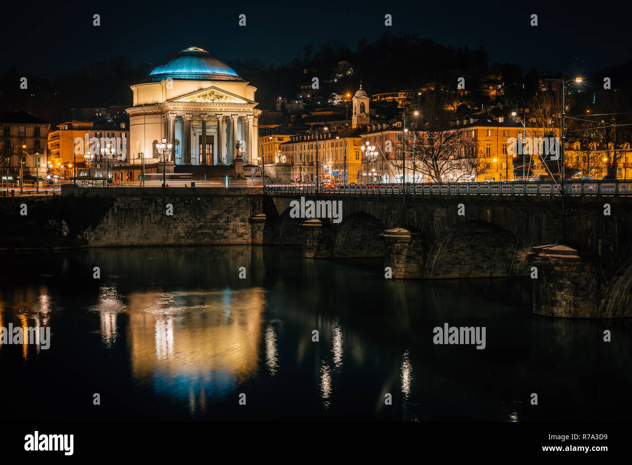 L'église de la Gran Madre di Dio à Turin, Italie Banque D'Images