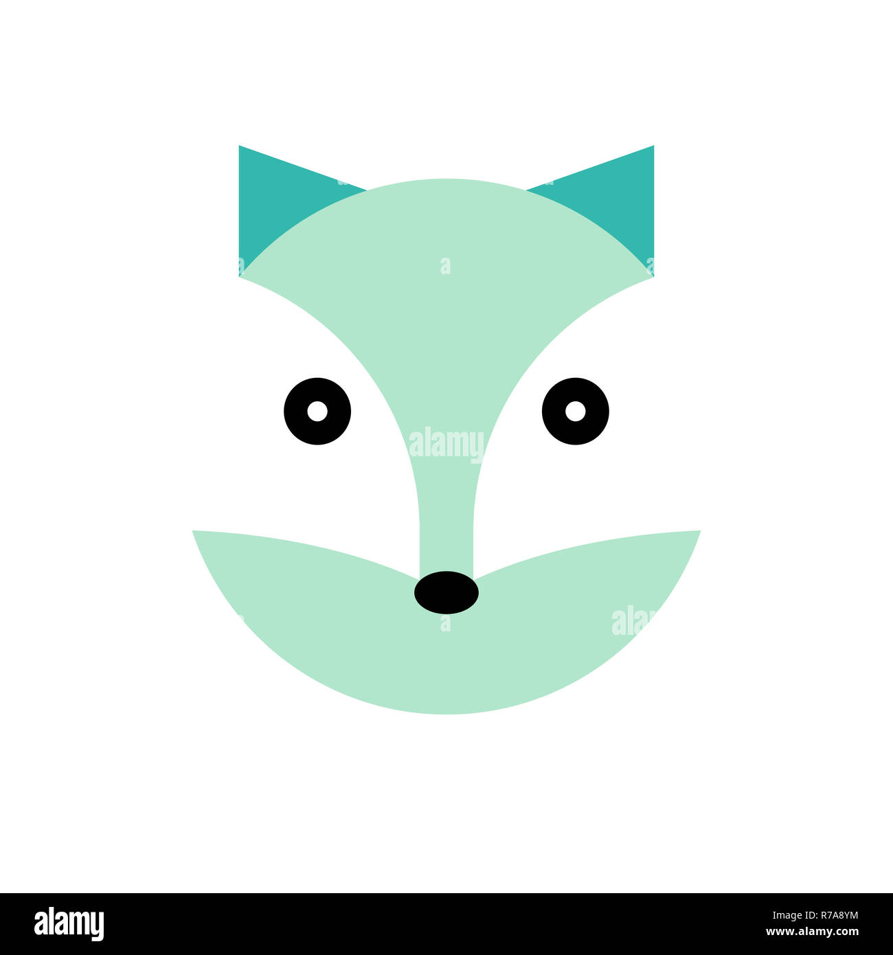 Renard Polaire Cartoon Animal Tete Isole Sur Fond Blanc Photo Stock Alamy