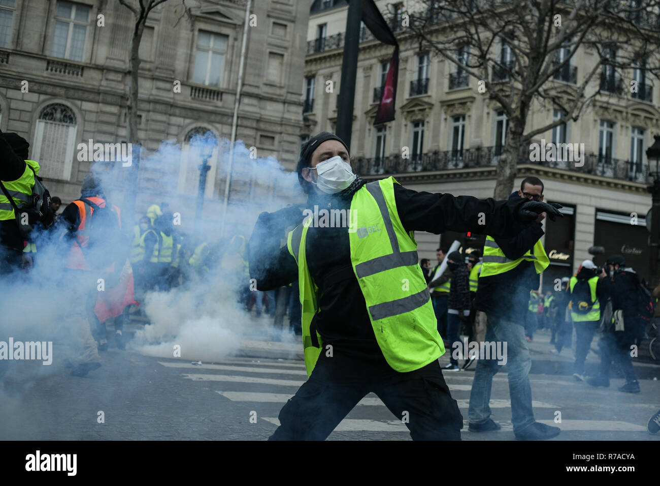 Paris France 8 Décembre 2018 Jaune Gilets Jaunes