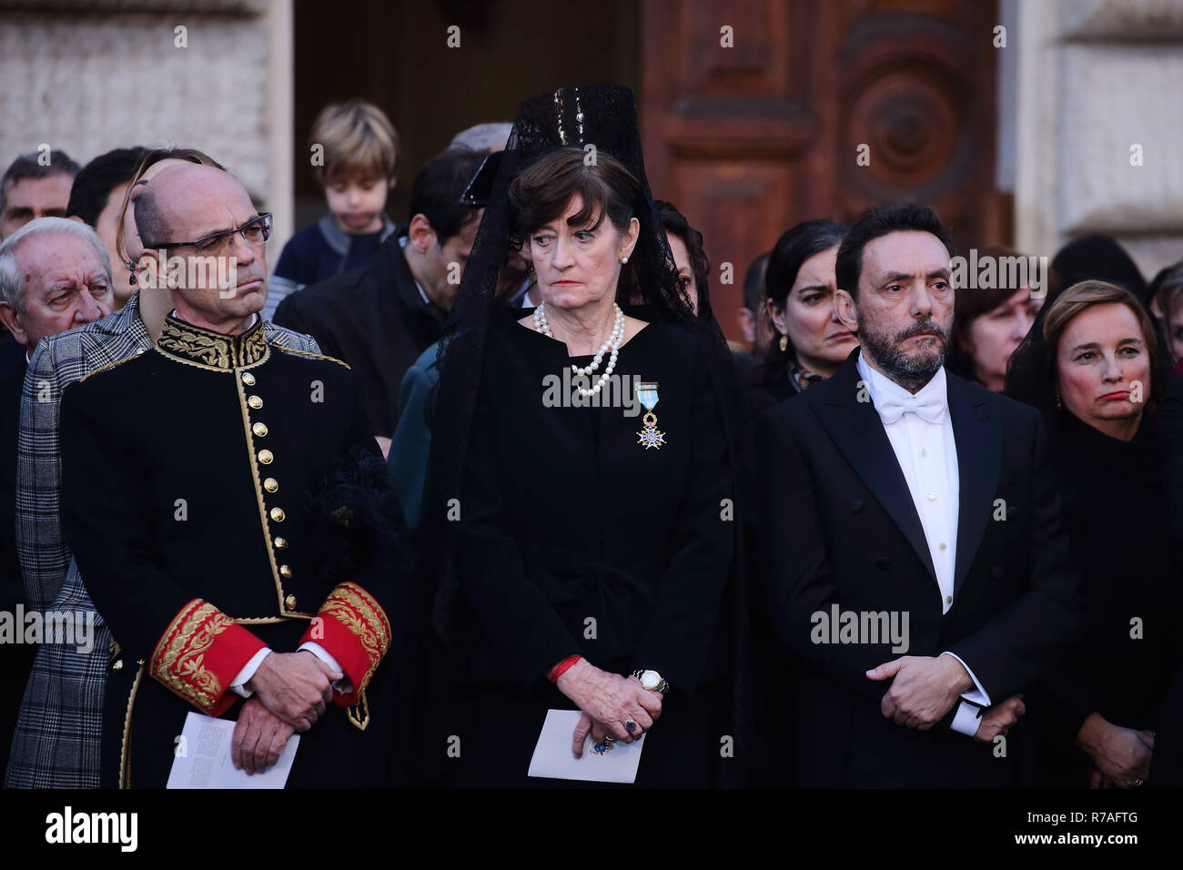 Rome, Italie. 8 décembre 2018. Le pape François au cours de l'acte de vénération à l'occasion de la fête de l'Immaculée Conception de la Bienheureuse Vierge Marie.Image Crédit : © Evandro Inetti via Zuma sur le fil) Credit : Evandro Inetti/ZUMA/Alamy Fil Live News Banque D'Images