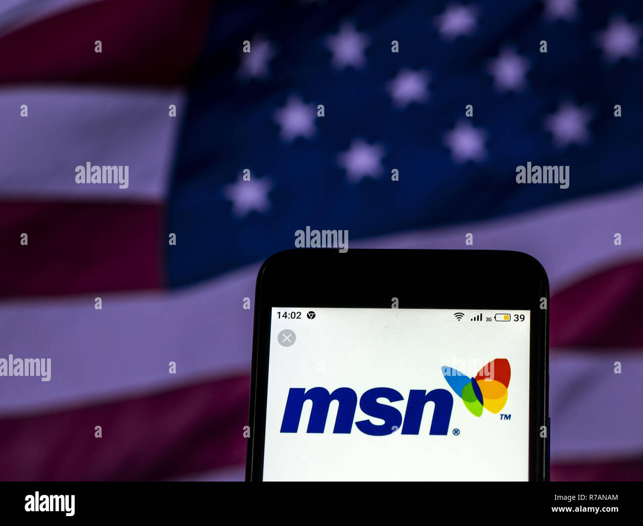 Kiev, Ukraine. 7 Décembre, 2018. Logo du portail MSN vu affichée sur téléphone intelligent. Crédit : Igor Golovniov SOPA/Images/ZUMA/Alamy Fil Live News Banque D'Images