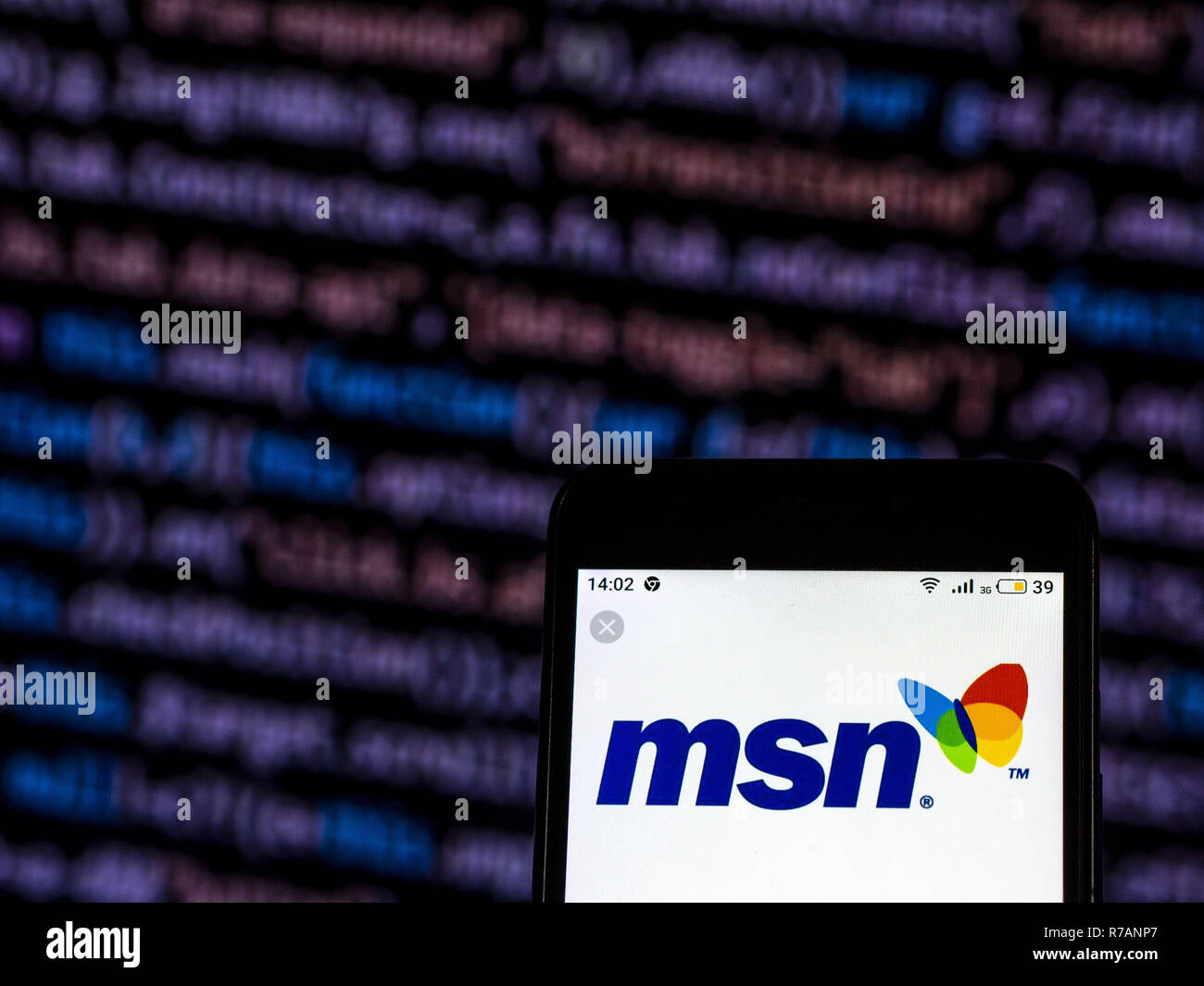 Kiev, Ukraine. 7 Décembre, 2018. Logo du portail MSN vu affichée sur téléphone intelligent. Crédit : Igor Golovniov SOPA/Images/ZUMA/Alamy Fil Live News Banque D'Images