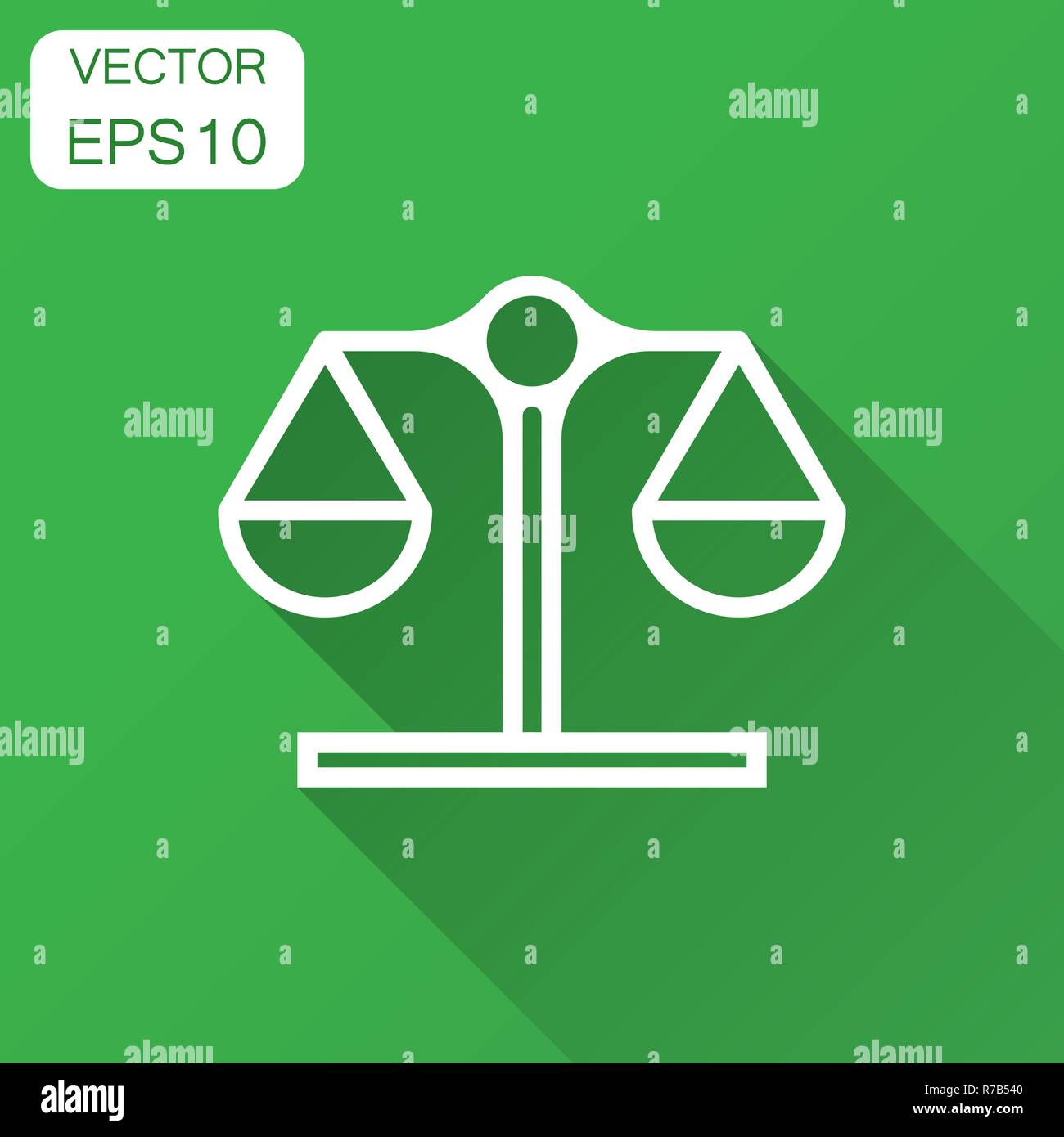 Comparaison d'échelle dans l'icône de style plat. Poids Balance avec ombre portée de l'illustration vectorielle. Comparer l'échelle concept d'entreprise. Illustration de Vecteur